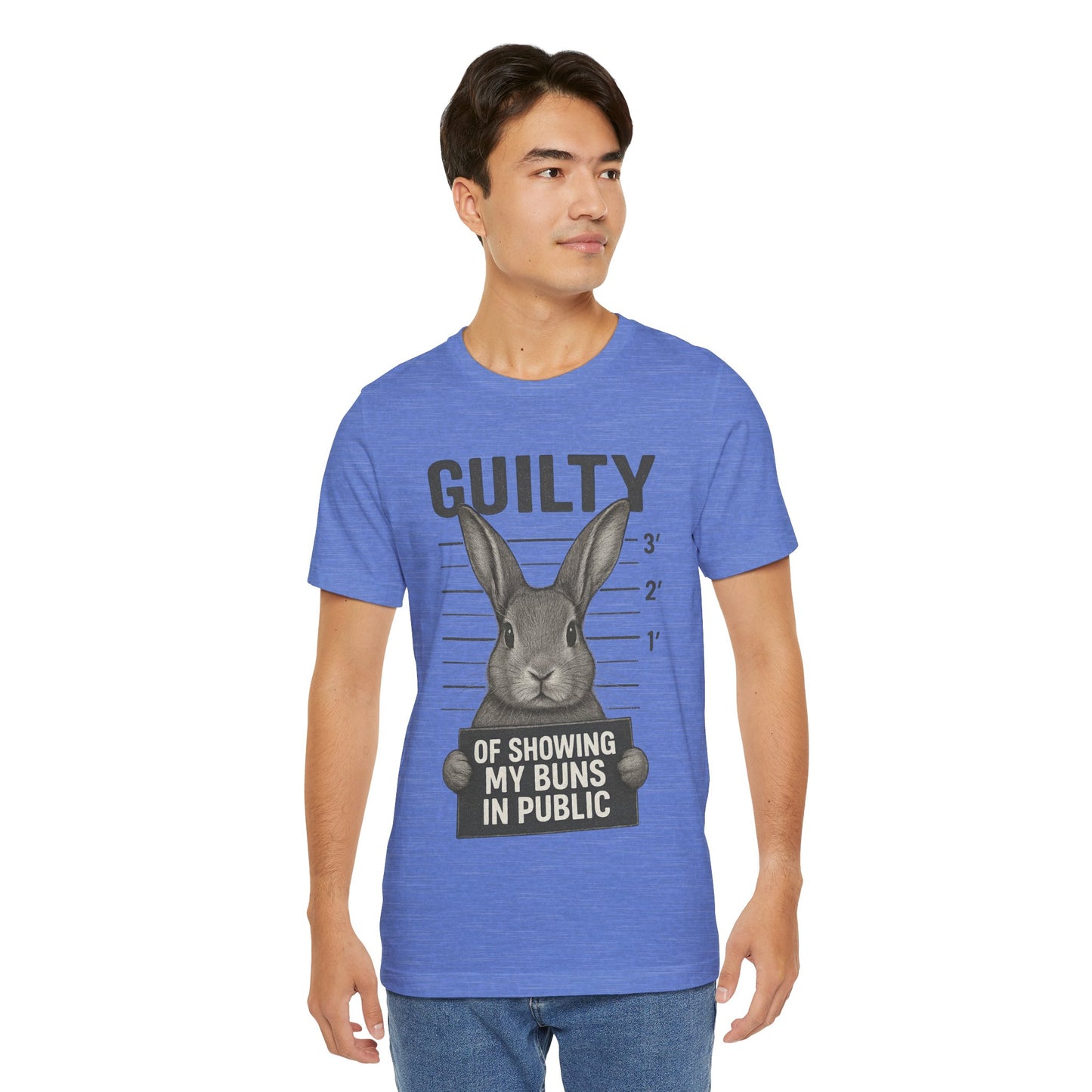 Guilty of Showing My Buns in Public Rabbit Exhibitor T-Shirt – Unisex Funny Bunny Graphic Tee - Quirky Gift for Animal Lovers