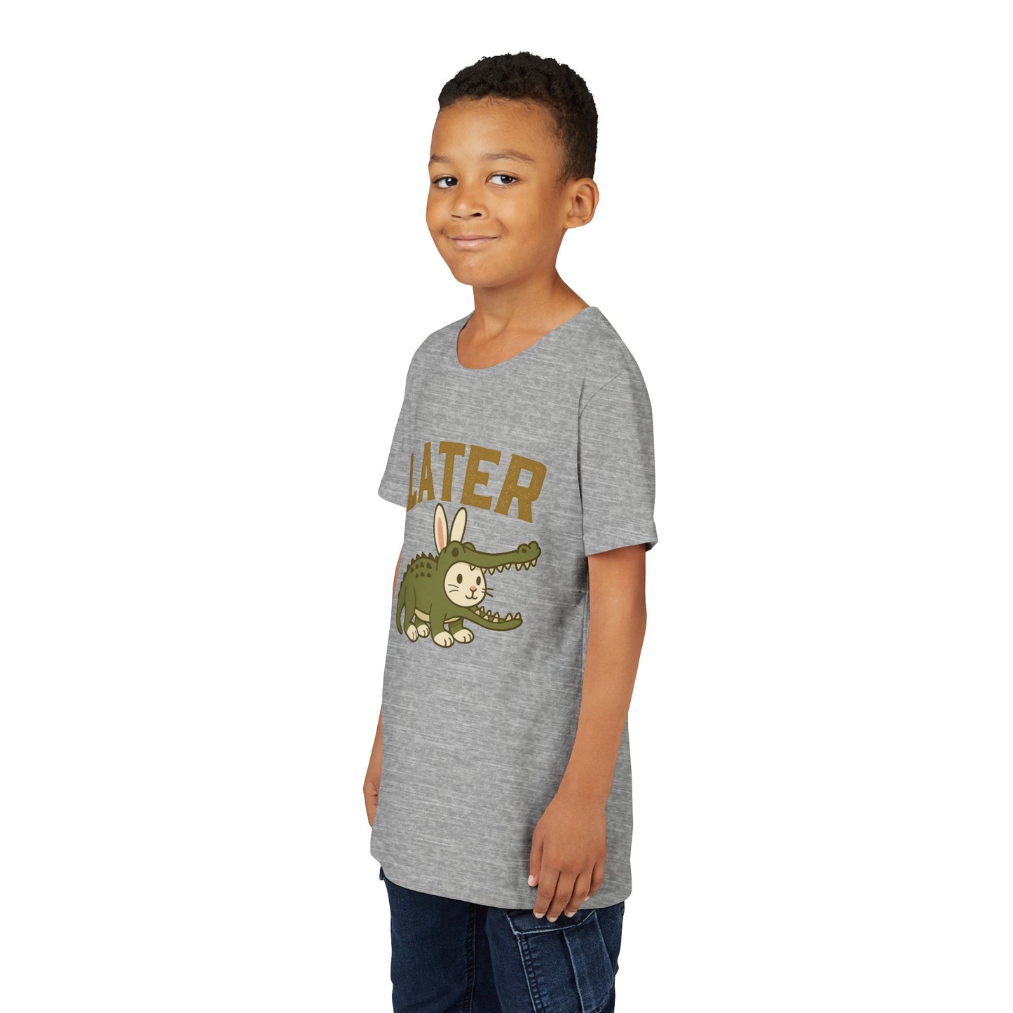 Later Gator Bunny Tee – Cute Youth Short Sleeve - Kids Rabbit T-Shirt - Funny Graphic Children's Shirt