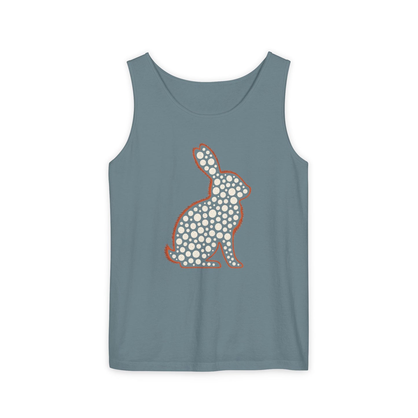 Spotted Rabbit Unisex Tank Top – Abstract Dot Bunny Design Tee for Bunthusiasts - Unisex Garment-Dyed Tank Top