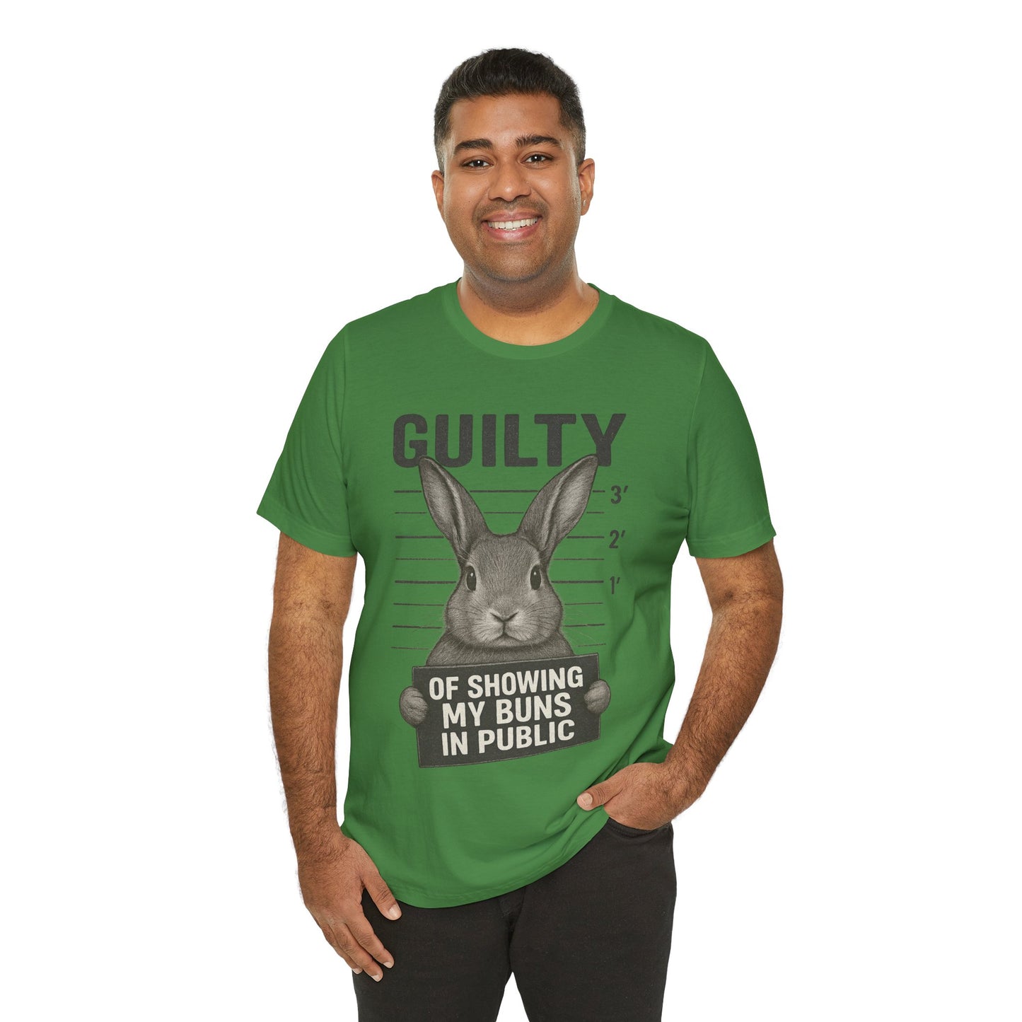 Guilty of Showing My Buns in Public Rabbit Exhibitor T-Shirt – Unisex Funny Bunny Graphic Tee - Quirky Gift for Animal Lovers