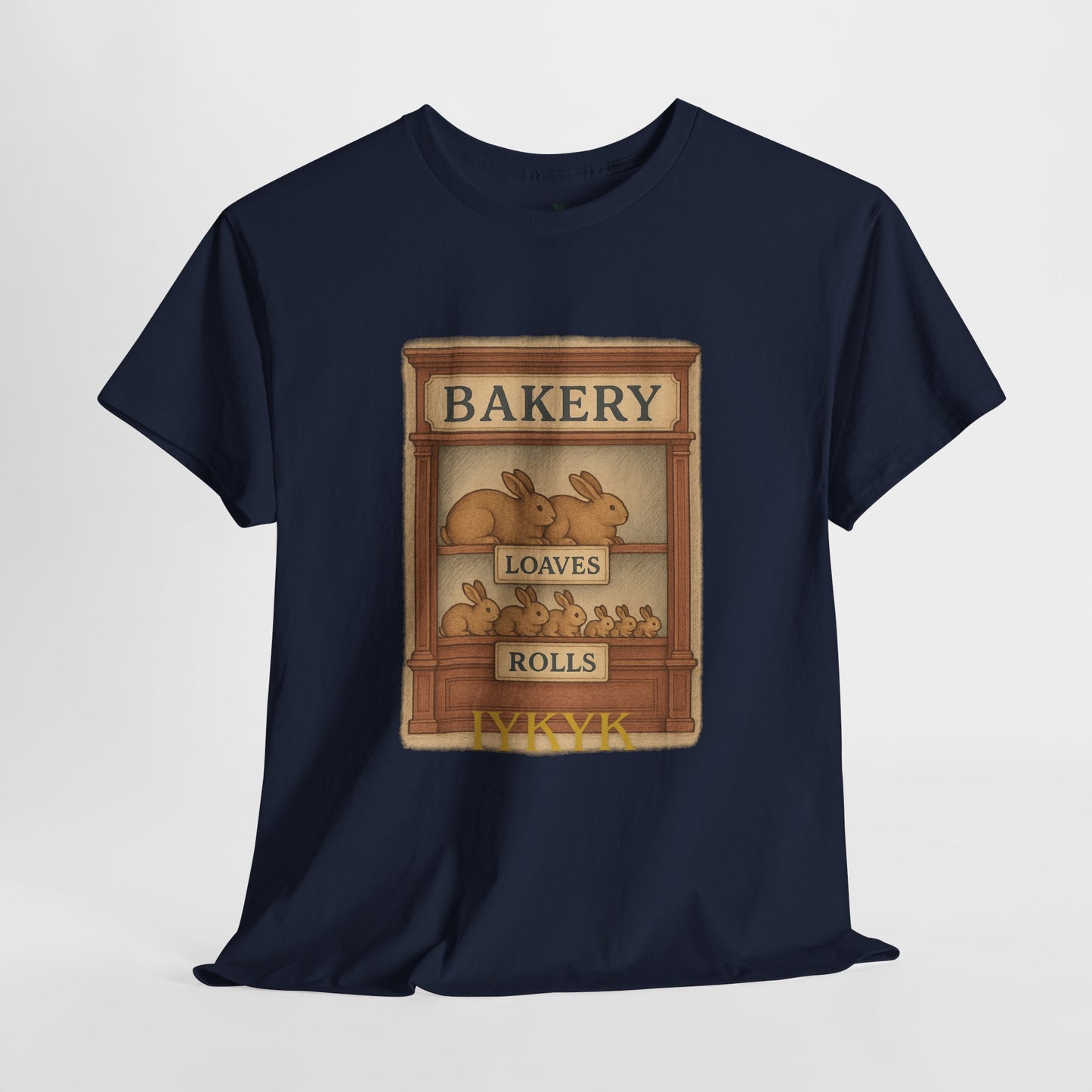 Loaves, Rolls & IYKYK – Bunny Bakery Tee - Unisex Short Sleeve - Vintage Bakery Shirt - Baking & Rabbit Lover Apparel
