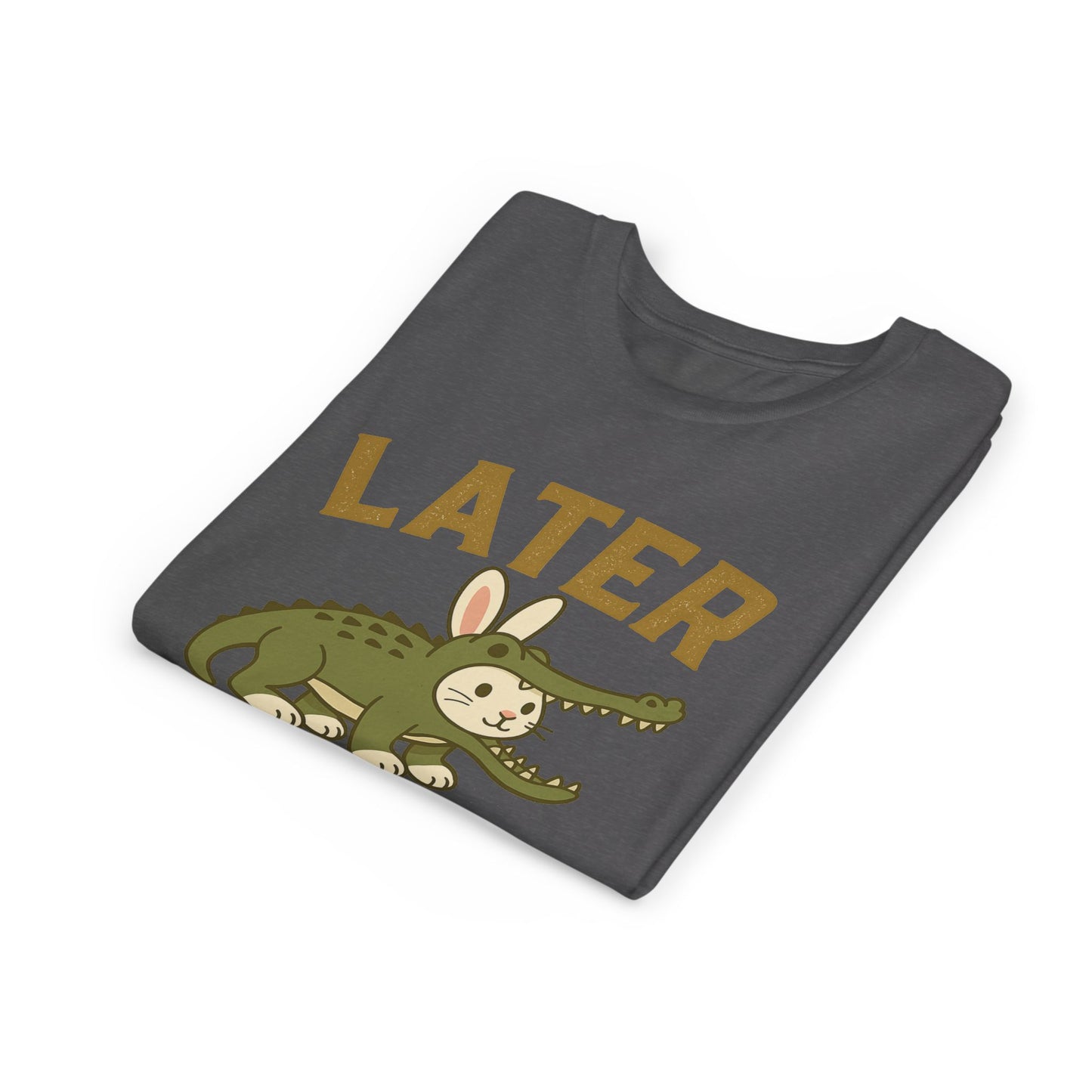 Later Gator Bunny Tee – Cute Youth Short Sleeve - Kids Rabbit T-Shirt - Funny Graphic Children's Shirt