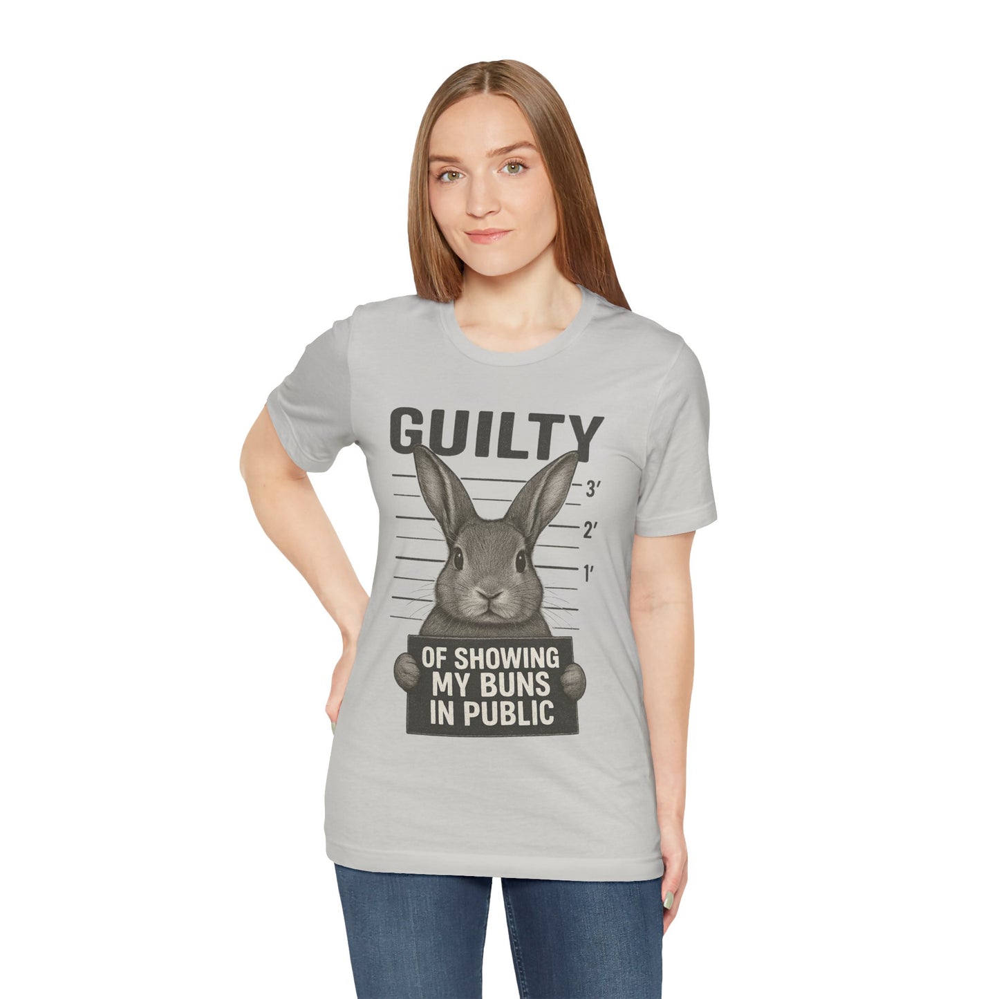 Guilty of Showing My Buns in Public Rabbit Exhibitor T-Shirt – Unisex Funny Bunny Graphic Tee - Quirky Gift for Animal Lovers