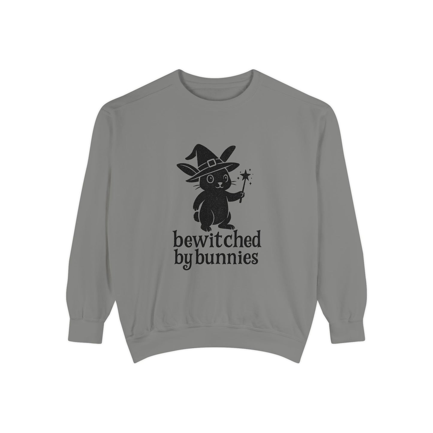 Bewitched by Bunnies Unisex Sweatshirt – Cozy Fall Rabbit Witch Pullover for Fall Festivities - Halloween Gift