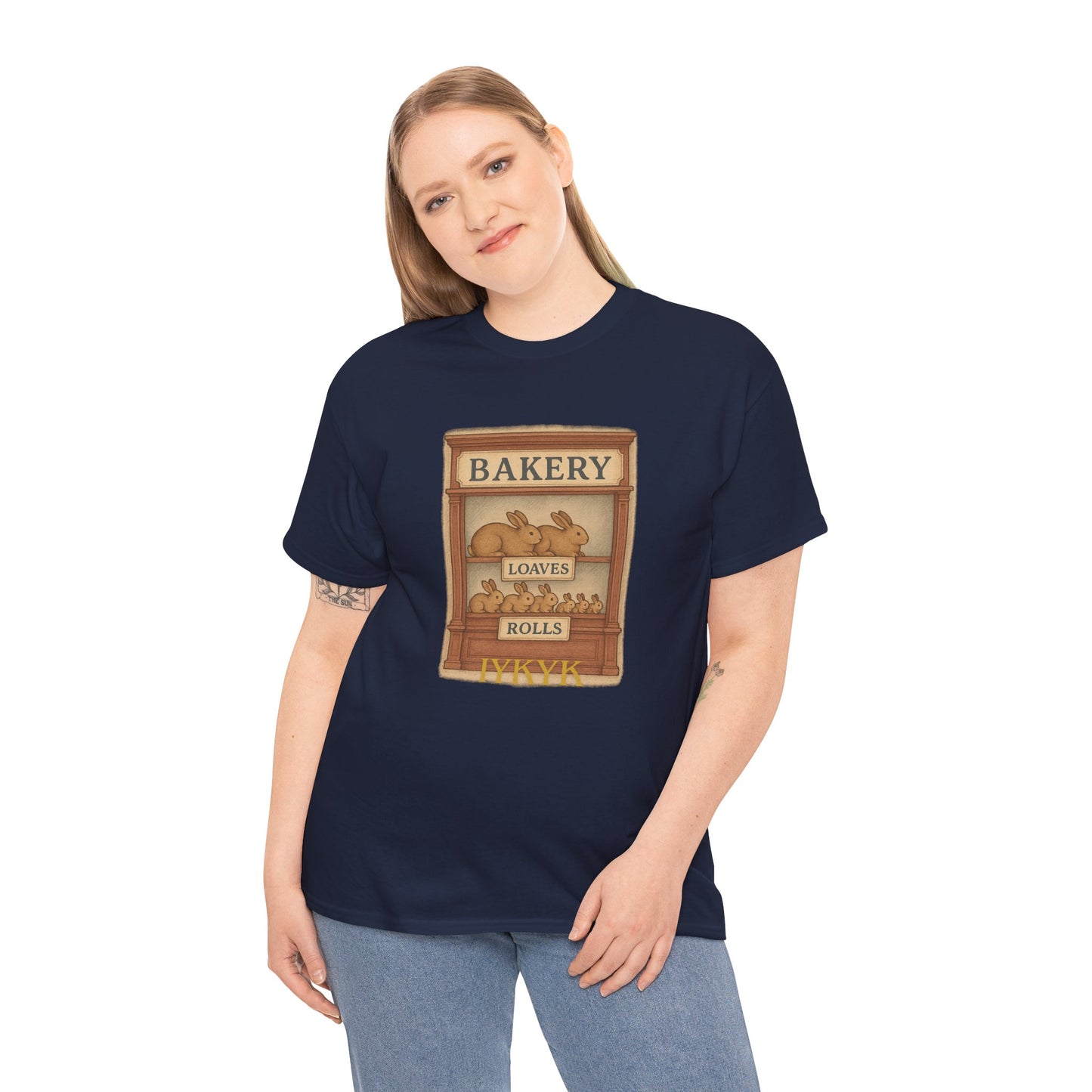 Loaves, Rolls & IYKYK – Bunny Bakery Tee - Unisex Short Sleeve - Vintage Bakery Shirt - Baking & Rabbit Lover Apparel