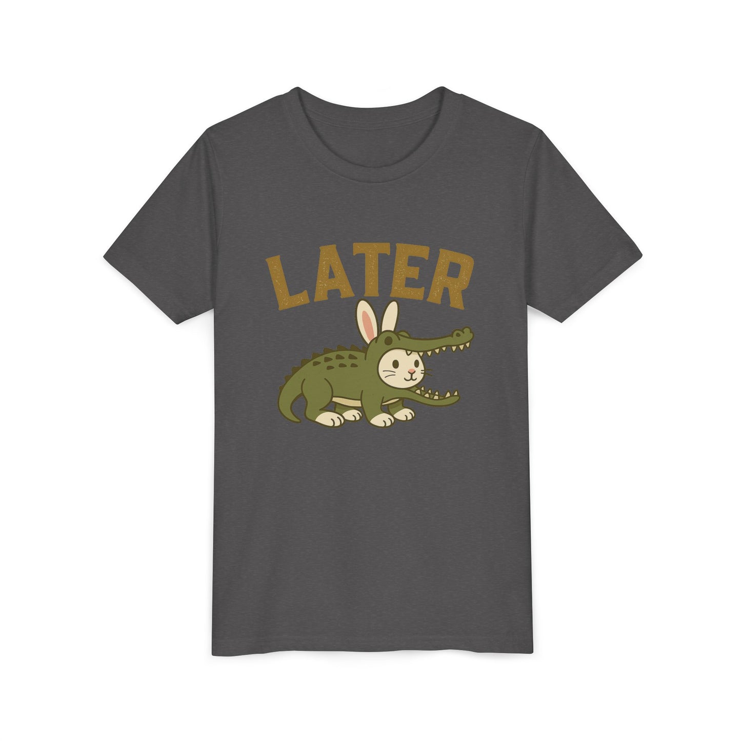 Later Gator Bunny Tee – Cute Youth Short Sleeve - Kids Rabbit T-Shirt - Funny Graphic Children's Shirt