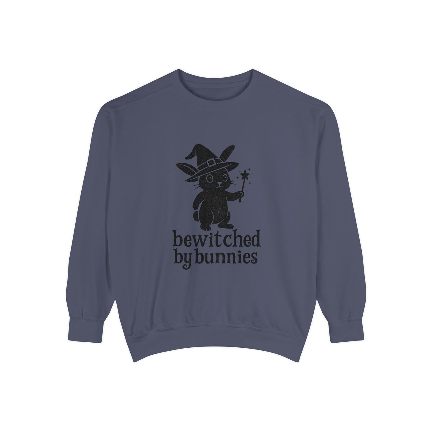 Bewitched by Bunnies Unisex Sweatshirt – Cozy Fall Rabbit Witch Pullover for Fall Festivities - Halloween Gift