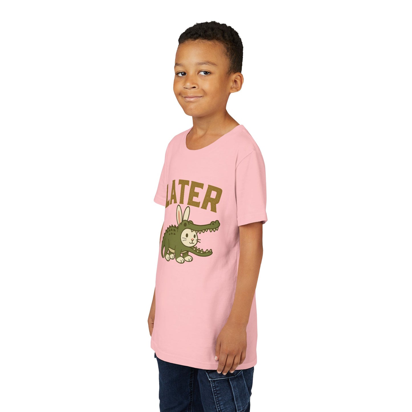 Later Gator Bunny Tee – Cute Youth Short Sleeve - Kids Rabbit T-Shirt - Funny Graphic Children's Shirt