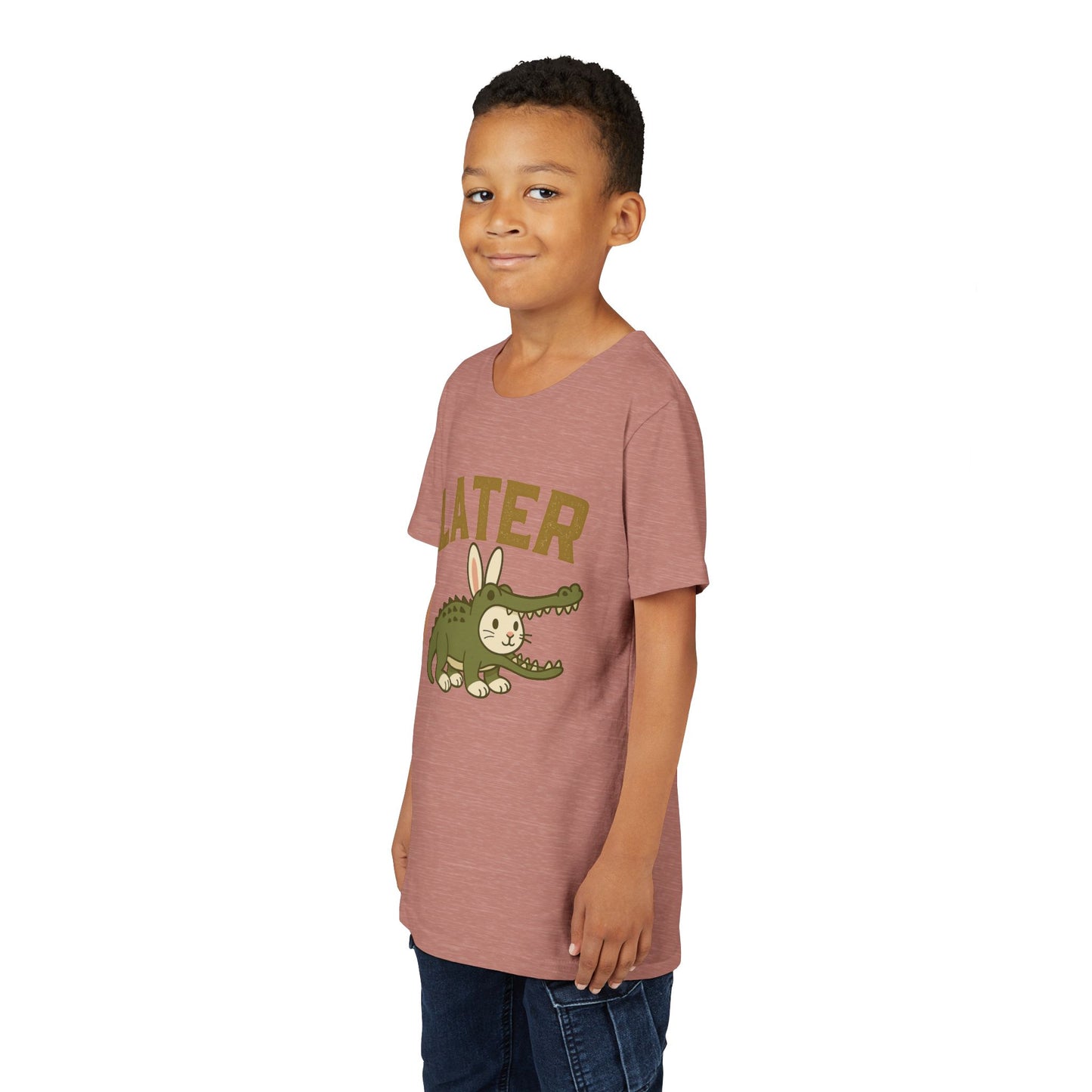 Later Gator Bunny Tee – Cute Youth Short Sleeve - Kids Rabbit T-Shirt - Funny Graphic Children's Shirt