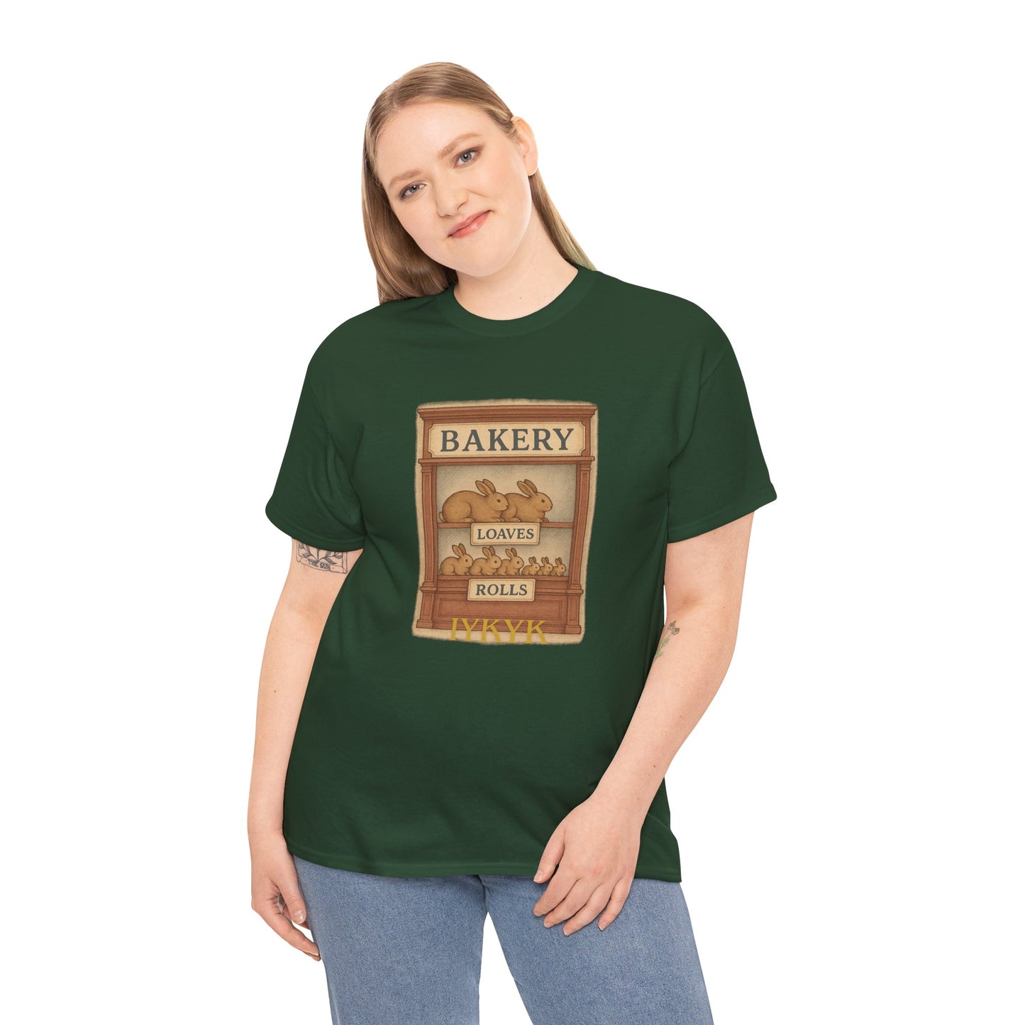 Loaves, Rolls & IYKYK – Bunny Bakery Tee - Unisex Short Sleeve - Vintage Bakery Shirt - Baking & Rabbit Lover Apparel
