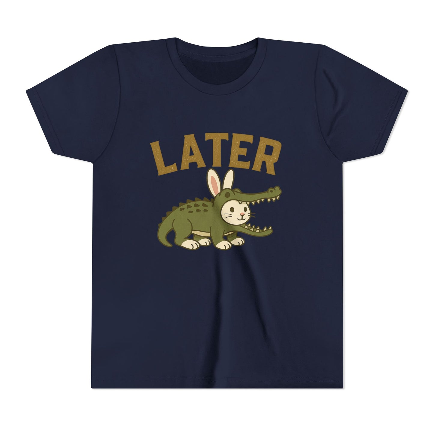 Later Gator Bunny Tee – Cute Youth Short Sleeve - Kids Rabbit T-Shirt - Funny Graphic Children's Shirt