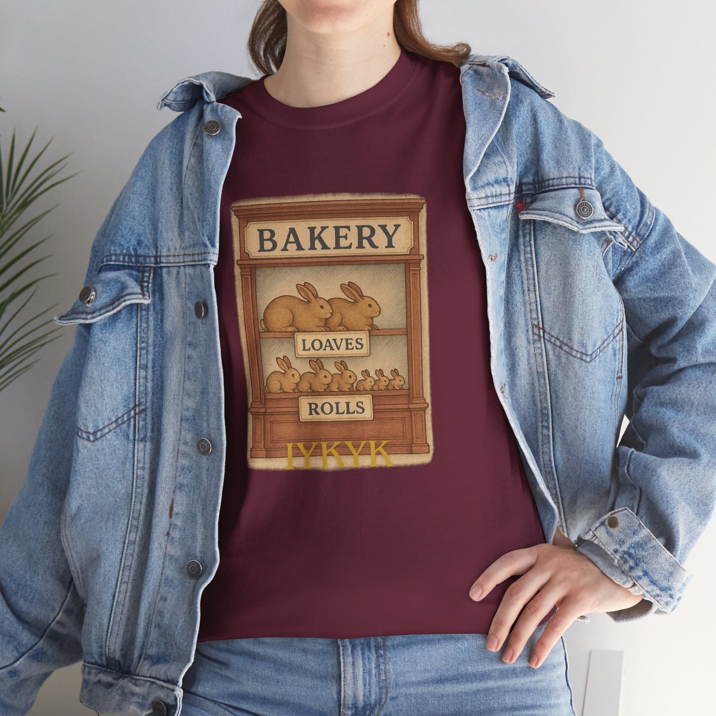 Loaves, Rolls & IYKYK – Bunny Bakery Tee - Unisex Short Sleeve - Vintage Bakery Shirt - Baking & Rabbit Lover Apparel