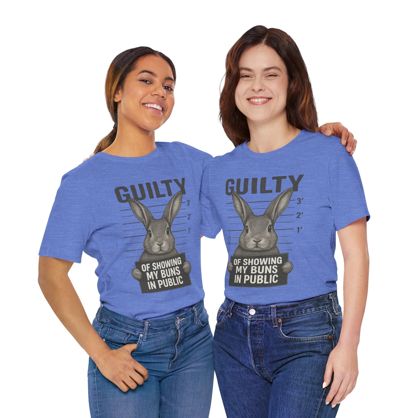 Guilty of Showing My Buns in Public Rabbit Exhibitor T-Shirt – Unisex Funny Bunny Graphic Tee - Quirky Gift for Animal Lovers