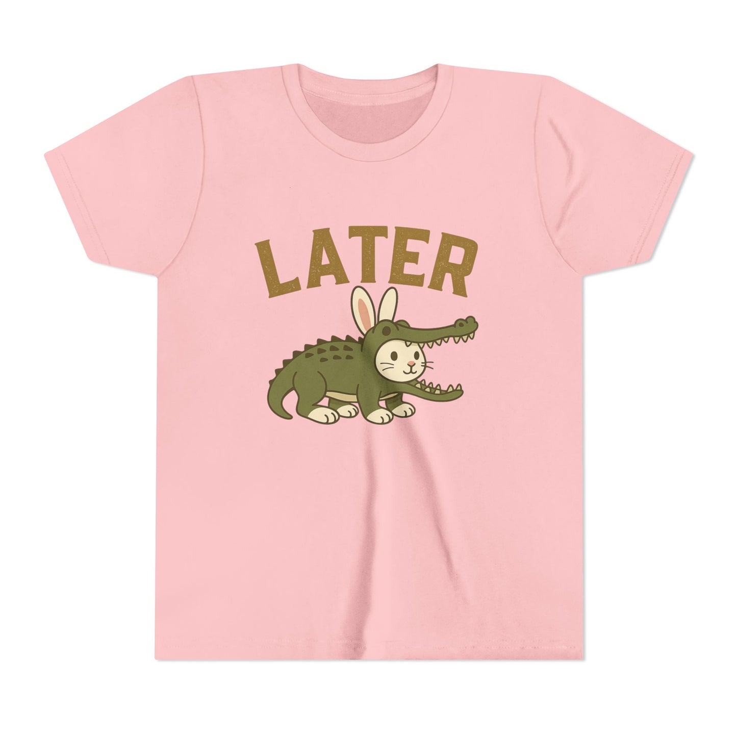 Later Gator Bunny Tee – Cute Youth Short Sleeve - Kids Rabbit T-Shirt - Funny Graphic Children's Shirt