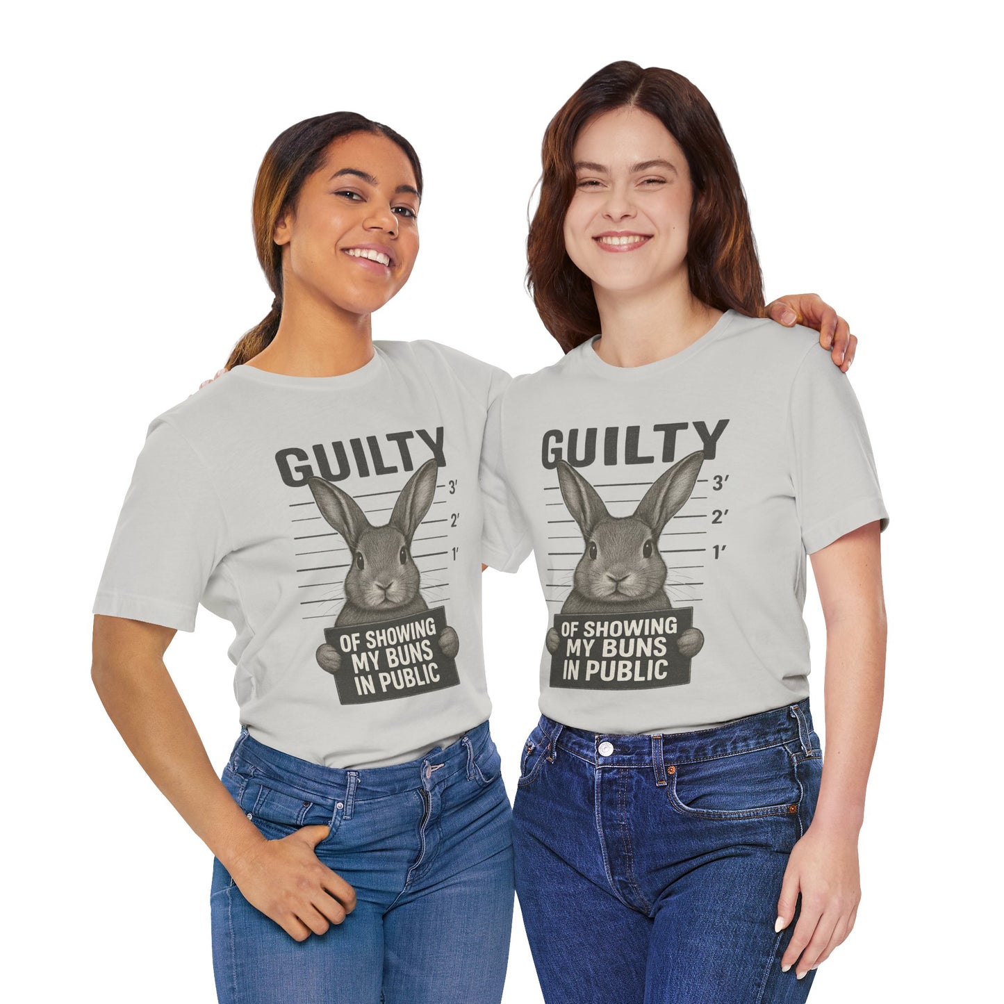 Guilty of Showing My Buns in Public Rabbit Exhibitor T-Shirt – Unisex Funny Bunny Graphic Tee - Quirky Gift for Animal Lovers
