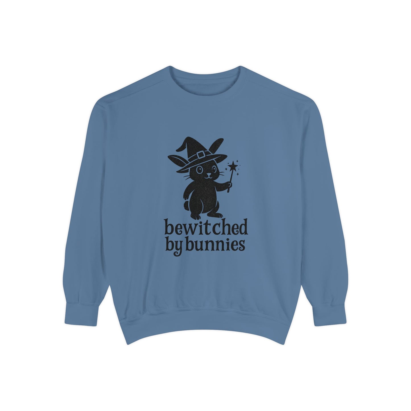 Bewitched by Bunnies Unisex Sweatshirt – Cozy Fall Rabbit Witch Pullover for Fall Festivities - Halloween Gift