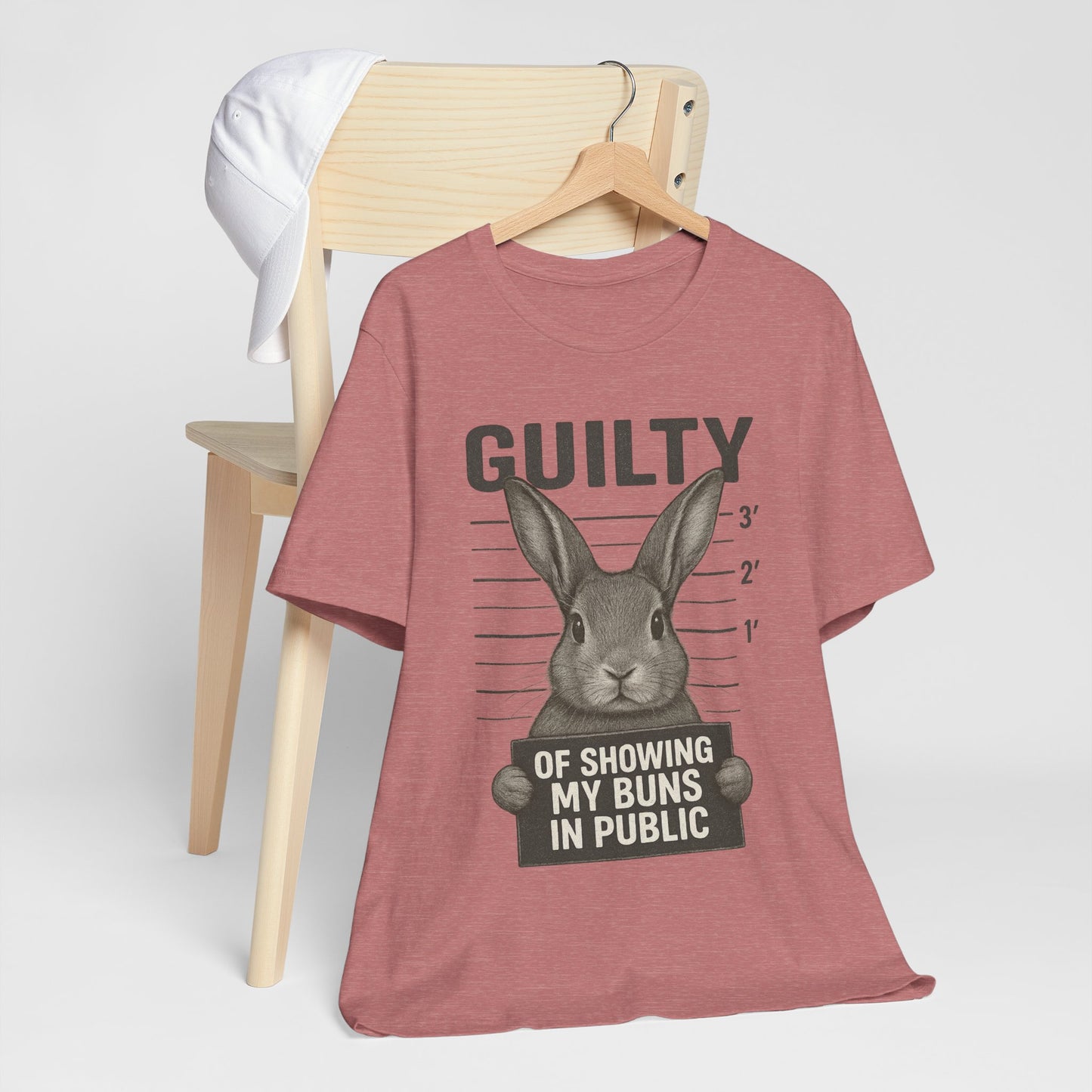 Guilty of Showing My Buns in Public Rabbit Exhibitor T-Shirt – Unisex Funny Bunny Graphic Tee - Quirky Gift for Animal Lovers