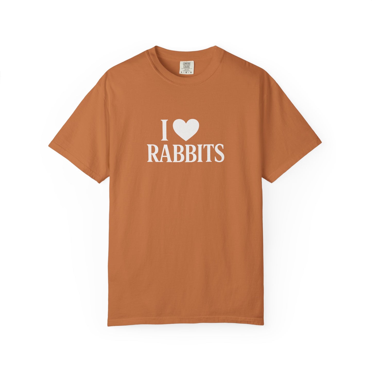 I ♥ Rabbits – Garment-Dyed Unisex Tee for Bunthusiasts - I Love Rabbits T-Shirt for Bunny Lovers