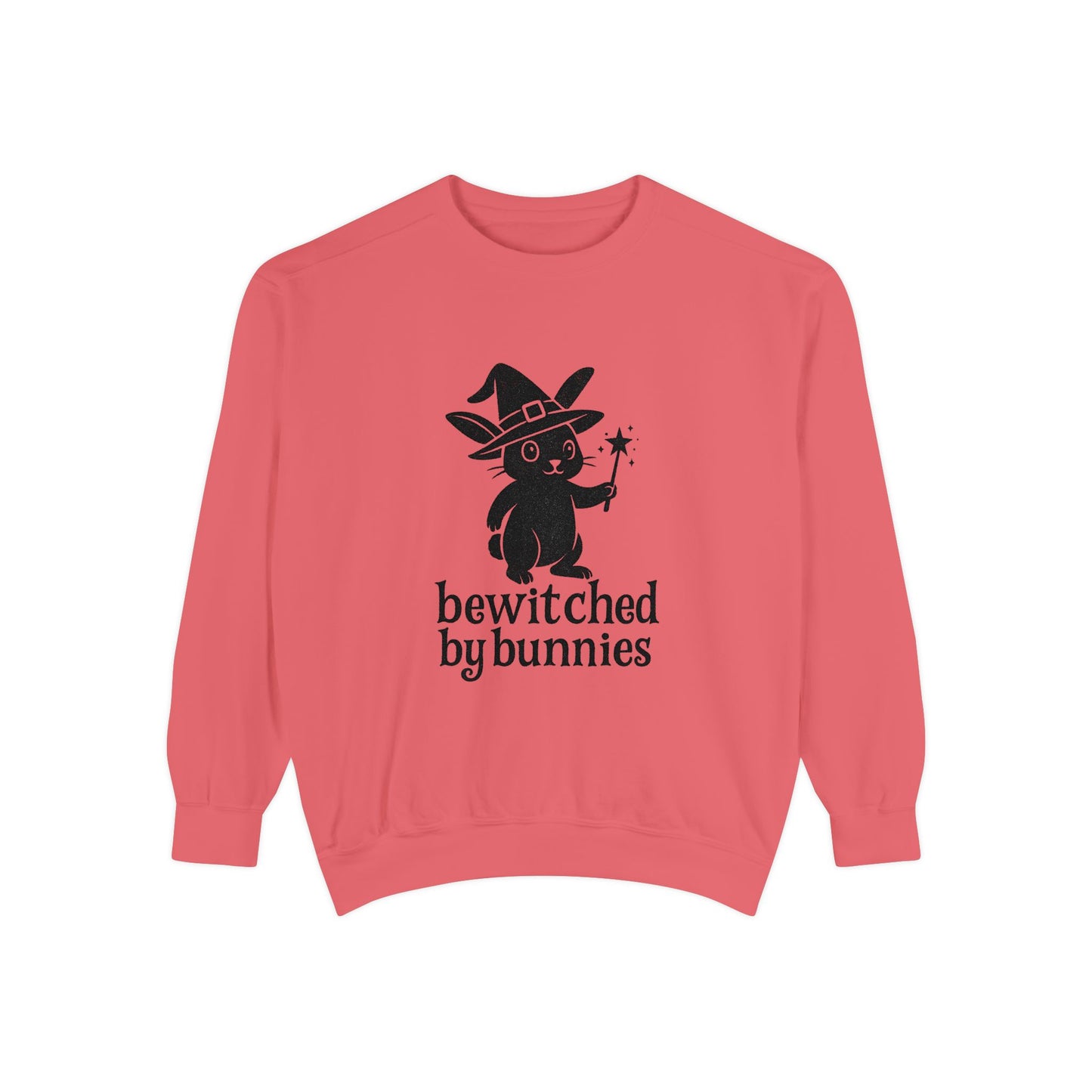 Bewitched by Bunnies Unisex Sweatshirt – Cozy Fall Rabbit Witch Pullover for Fall Festivities - Halloween Gift