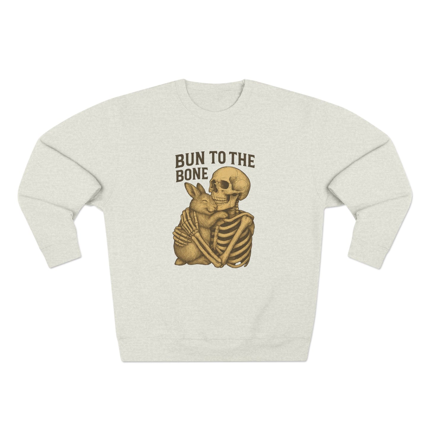 Bun to the Bone Skeleton & Snuggle Bunny Unisex Sweatshirt – Cozy Rabbit Crewneck - Halloween & Fall Collection - Funny Gift