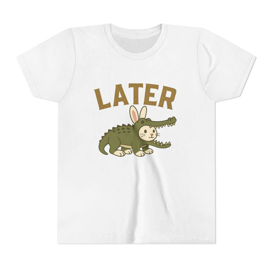Later Gator Bunny Tee – Cute Youth Short Sleeve - Kids Rabbit T-Shirt - Funny Graphic Children's Shirt