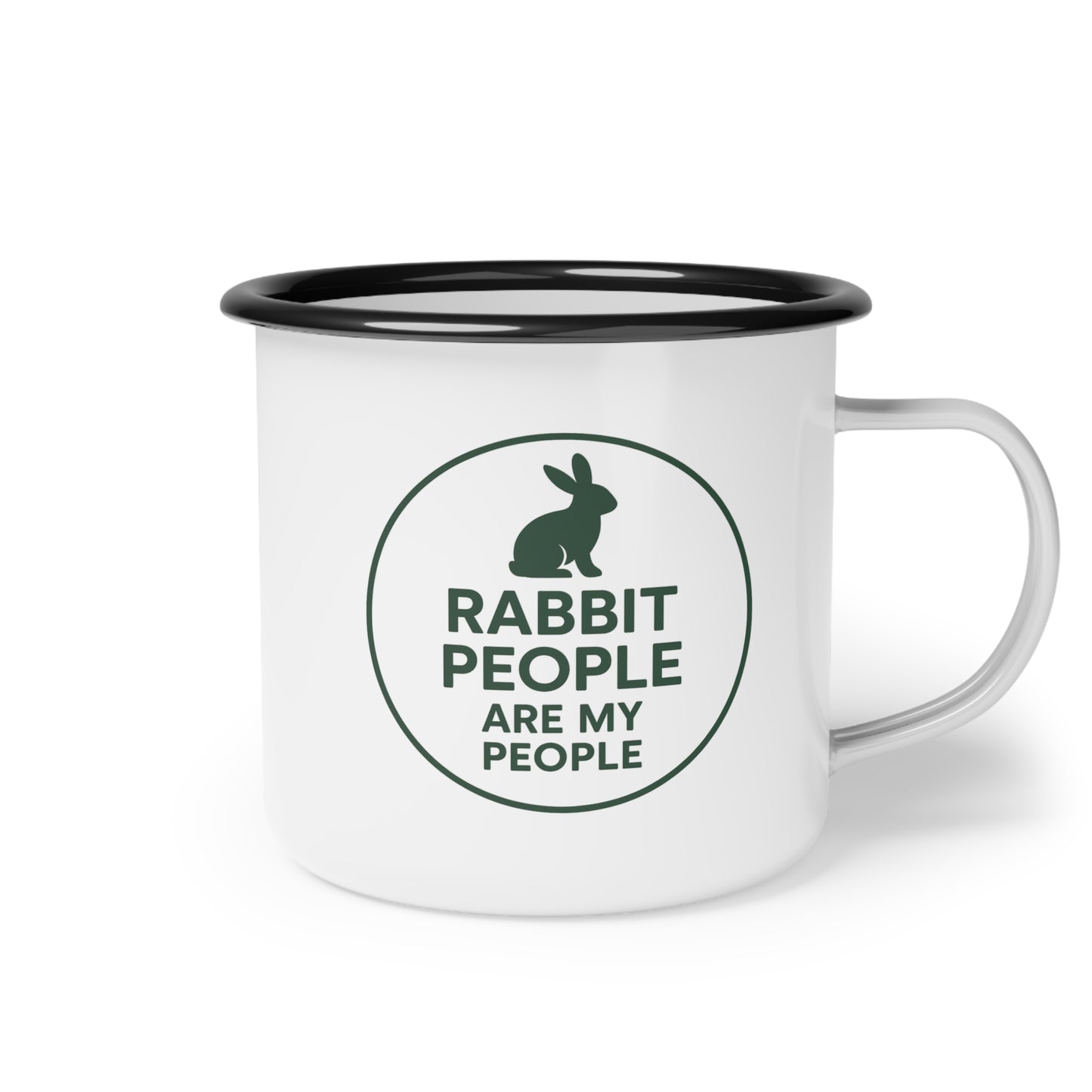Rabbit People Are My People Enamel Camp Cup - Bunny Lovers Coffee & Cocoa Mug - Gift for Rabbit People