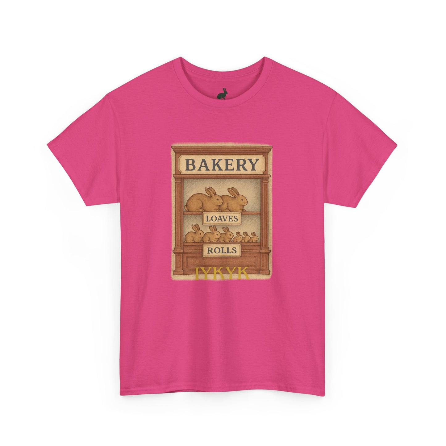 Loaves, Rolls & IYKYK – Bunny Bakery Tee - Unisex Short Sleeve - Vintage Bakery Shirt - Baking & Rabbit Lover Apparel
