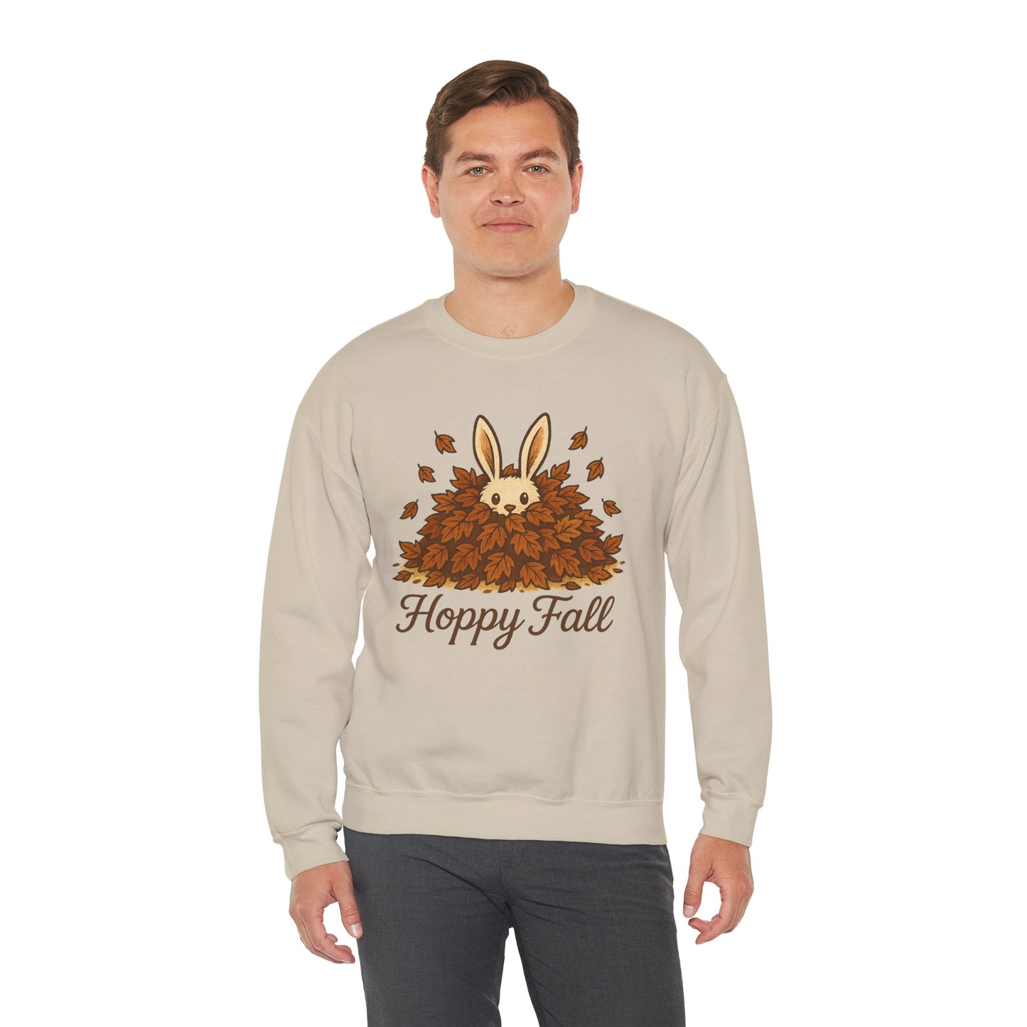 Hoppy Fall β Unisex Cozy Sweatshirt | Rabbit & Autumn Leaves Comfy Crewneck | Fall Fashion - Seasonal Halloween Gift