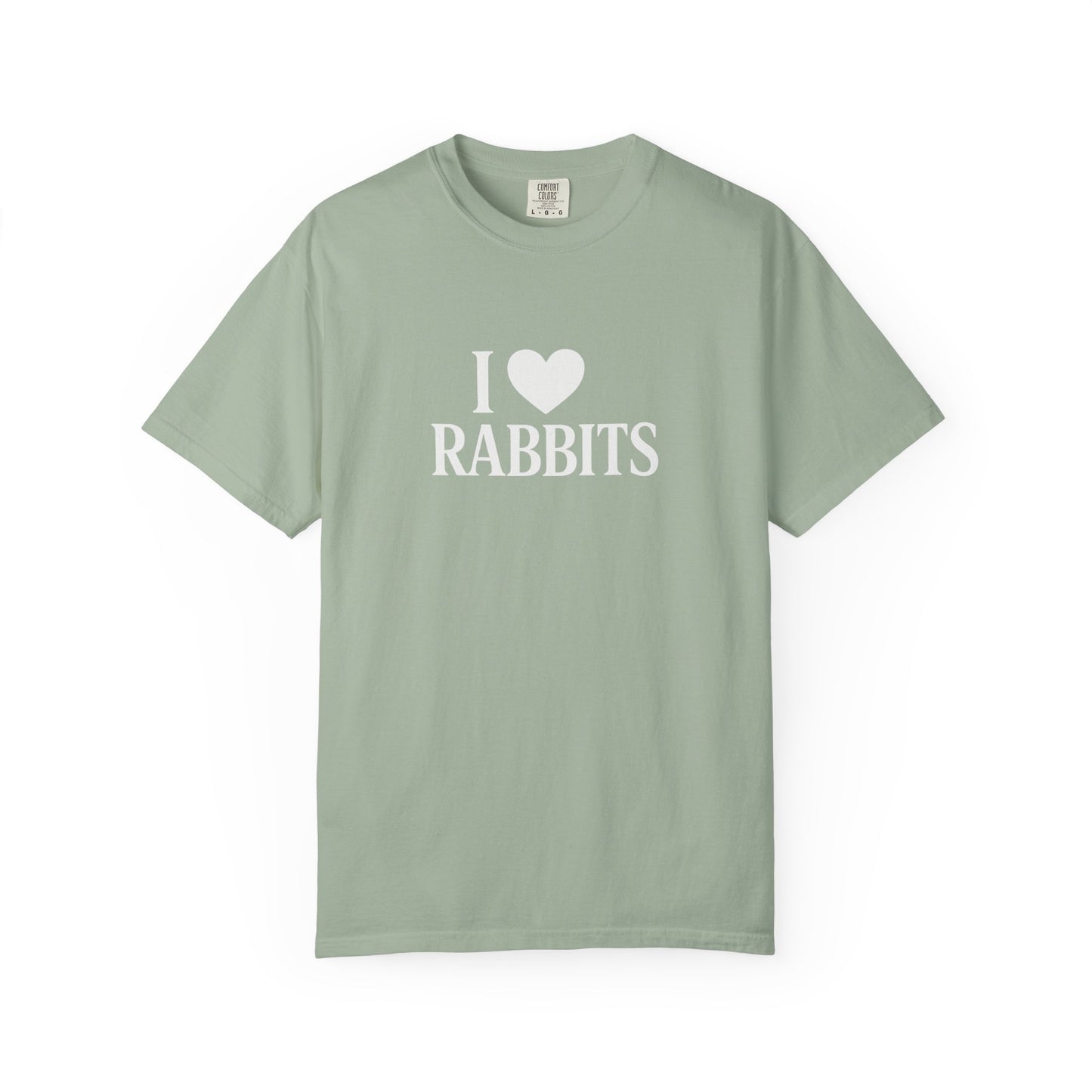I ♥ Rabbits – Garment-Dyed Unisex Tee for Bunthusiasts - I Love Rabbits T-Shirt for Bunny Lovers