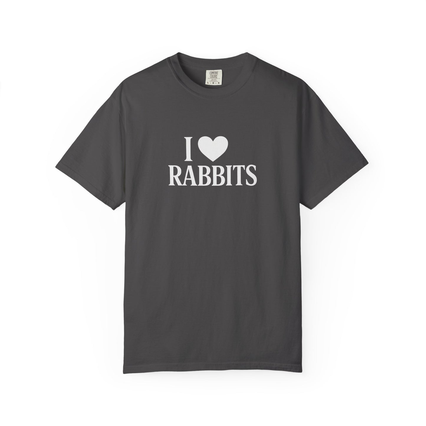 I ♥ Rabbits – Garment-Dyed Unisex Tee for Bunthusiasts - I Love Rabbits T-Shirt for Bunny Lovers