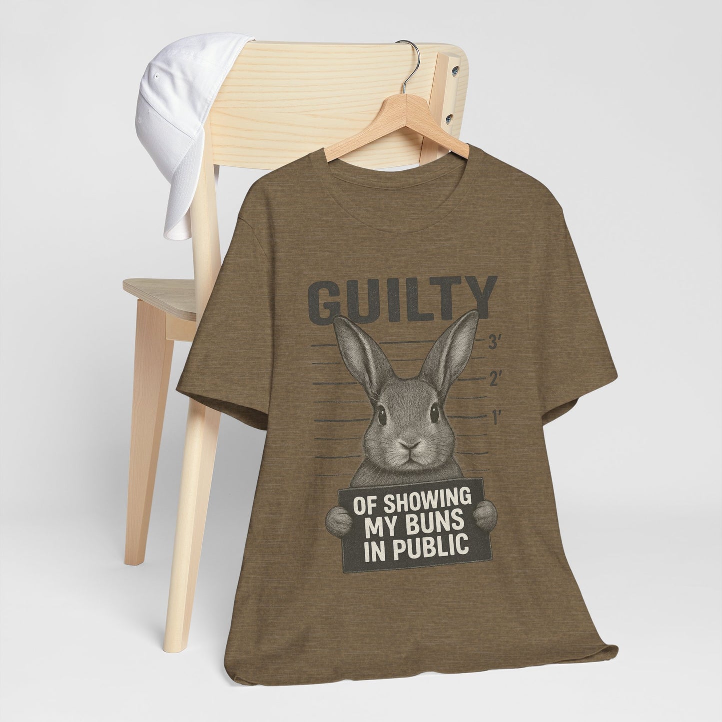 Guilty of Showing My Buns in Public Rabbit Exhibitor T-Shirt – Unisex Funny Bunny Graphic Tee - Quirky Gift for Animal Lovers
