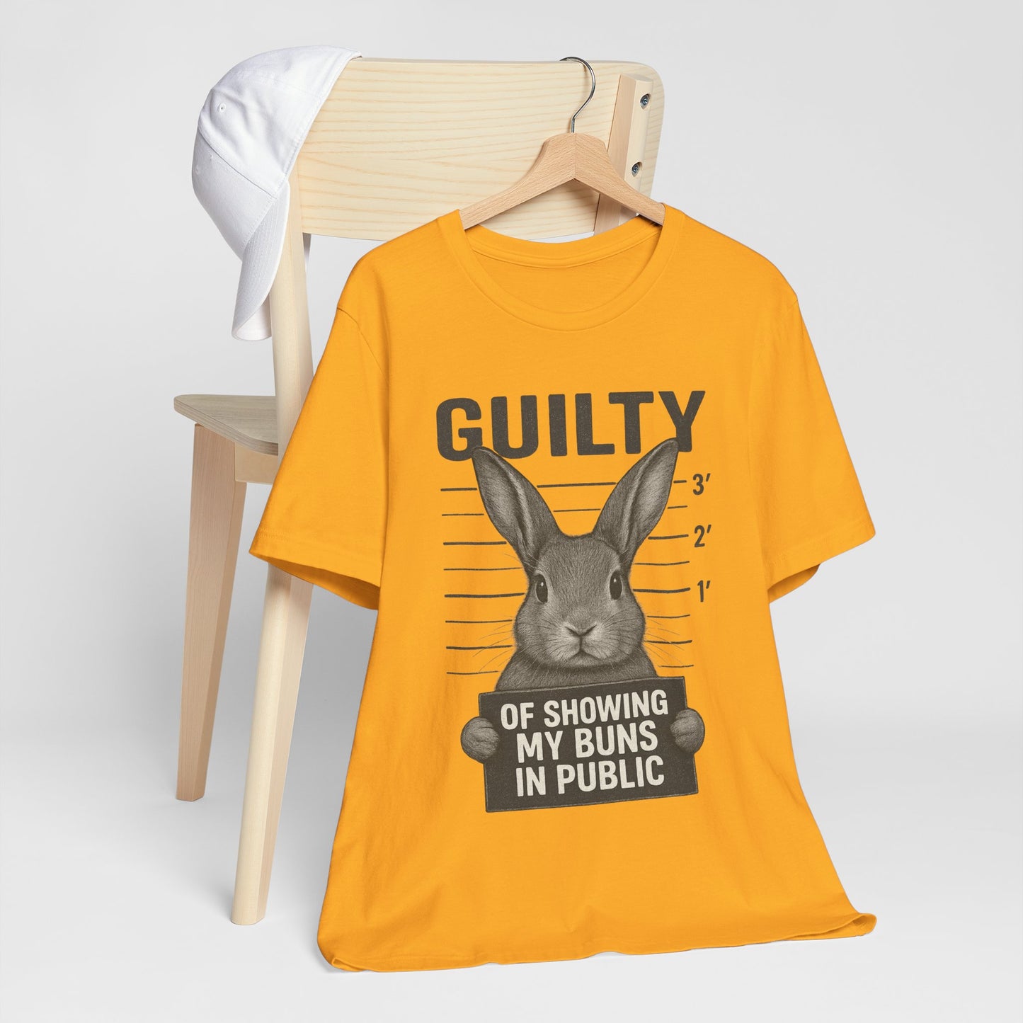 Guilty of Showing My Buns in Public Rabbit Exhibitor T-Shirt – Unisex Funny Bunny Graphic Tee - Quirky Gift for Animal Lovers
