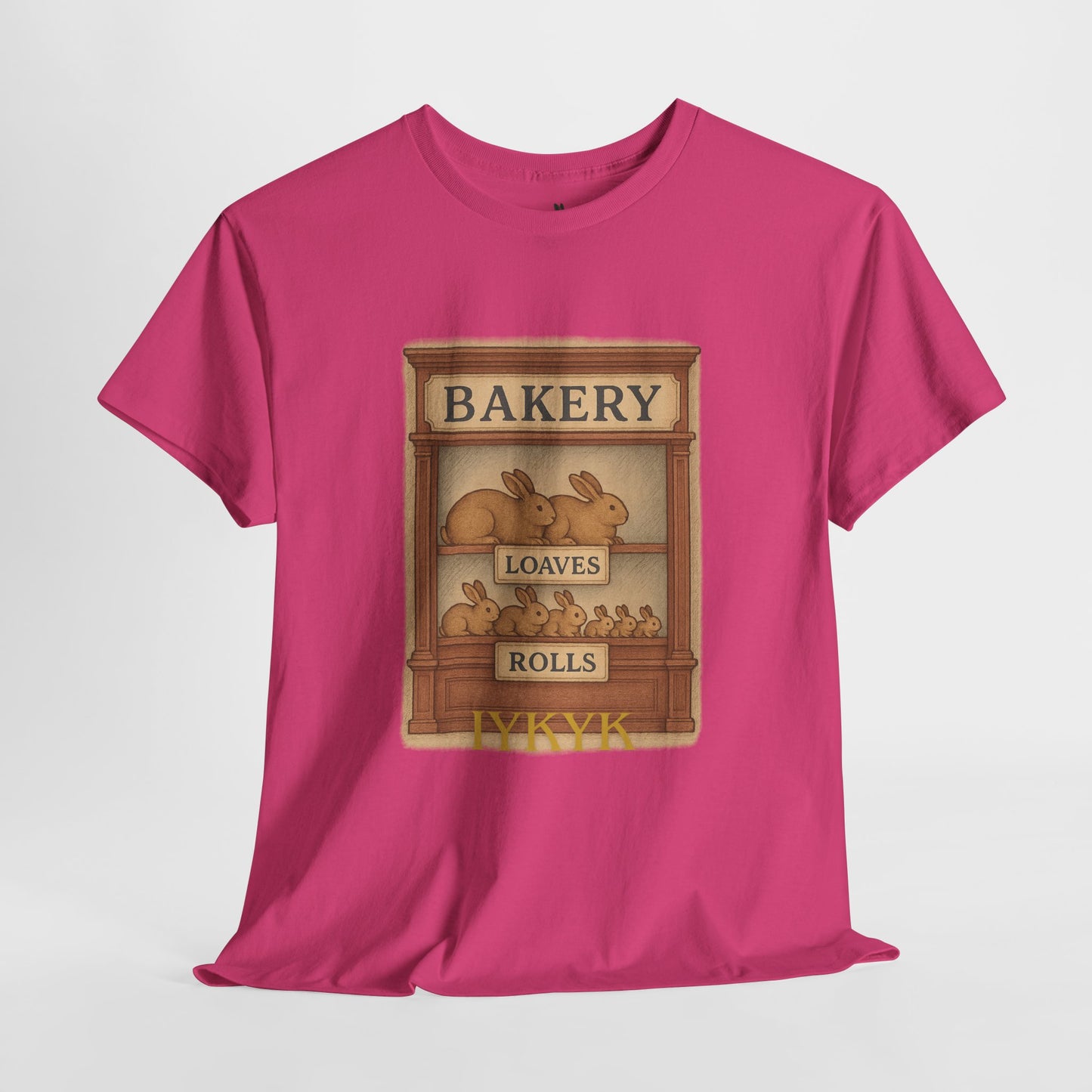 Loaves, Rolls & IYKYK – Bunny Bakery Tee - Unisex Short Sleeve - Vintage Bakery Shirt - Baking & Rabbit Lover Apparel