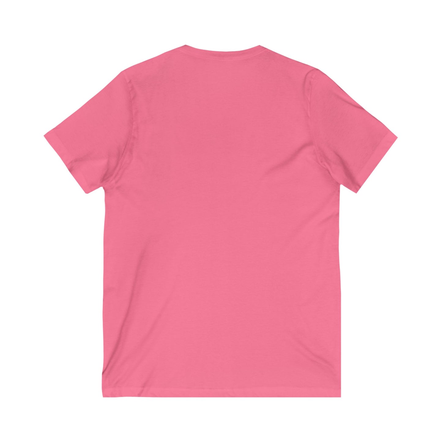 Bee Hoppy Bunny V-Neck T-Shirt – Cheerful Rabbit in Bumblebee Costume - Unisex Jersey Short Sleeve Tee