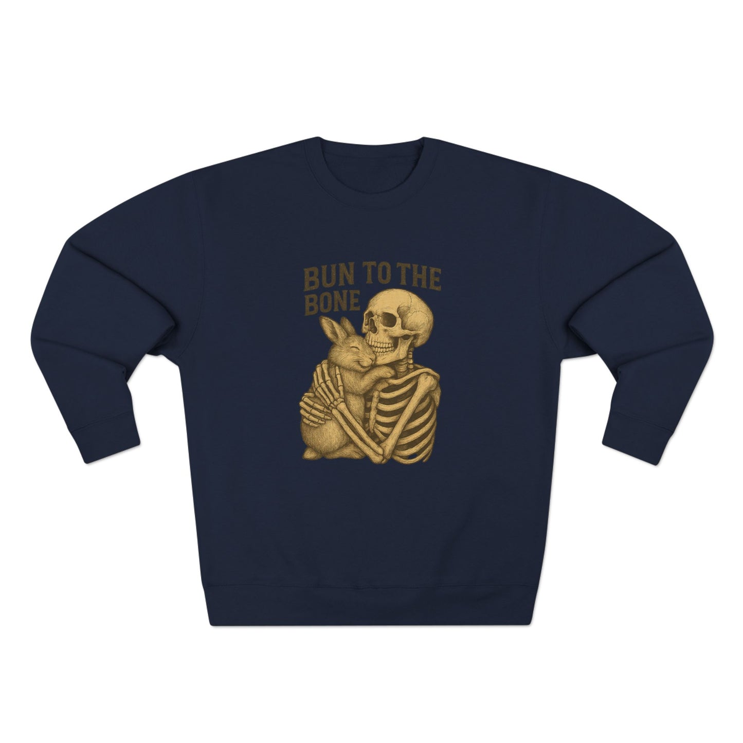 Bun to the Bone Skeleton & Snuggle Bunny Unisex Sweatshirt – Cozy Rabbit Crewneck - Halloween & Fall Collection - Funny Gift