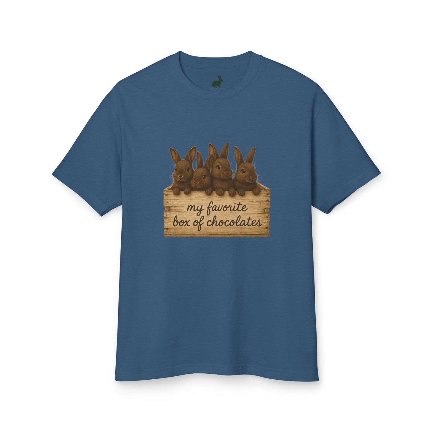 "My Favorite Box of Chocolates" Rustic Bunny Tee – Rabbit Breeder T-Shirt - Unisex Bunthusiast Shirt