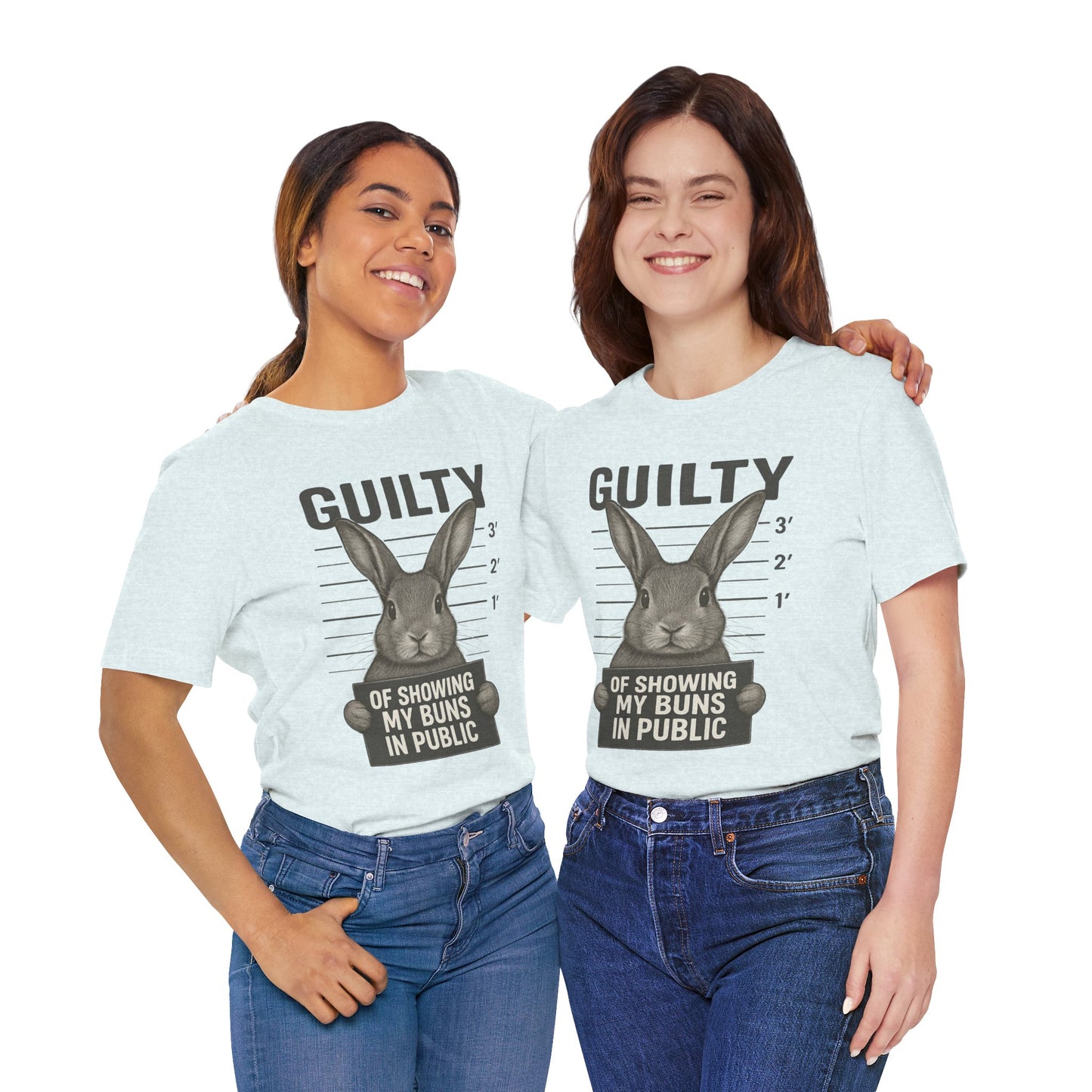 Guilty of Showing My Buns in Public Rabbit Exhibitor T-Shirt – Unisex Funny Bunny Graphic Tee - Quirky Gift for Animal Lovers