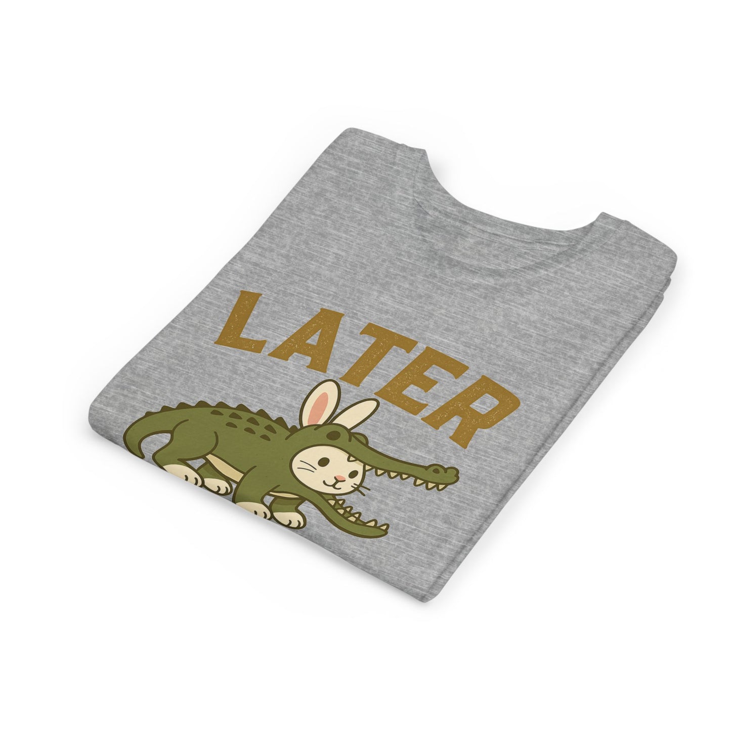 Later Gator Bunny Tee – Cute Youth Short Sleeve - Kids Rabbit T-Shirt - Funny Graphic Children's Shirt
