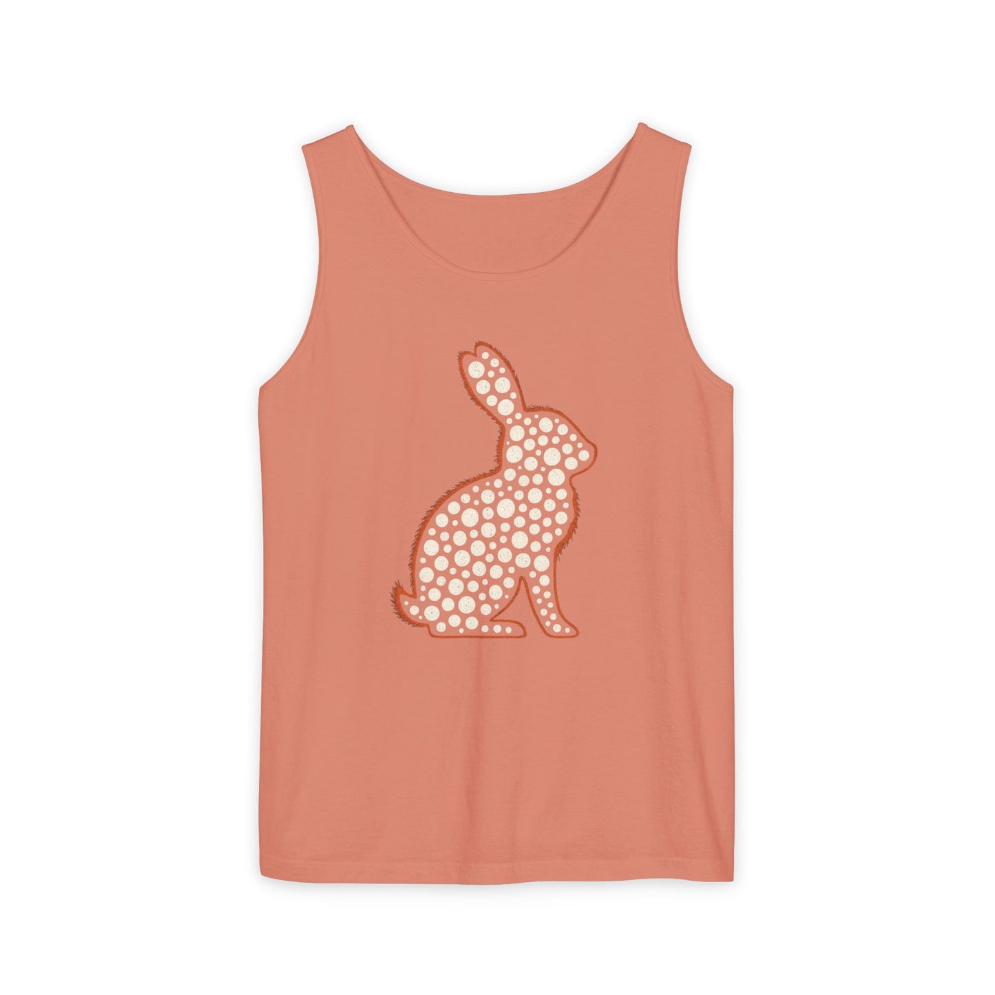 Spotted Rabbit Unisex Tank Top – Abstract Dot Bunny Design Tee for Bunthusiasts - Unisex Garment-Dyed Tank Top