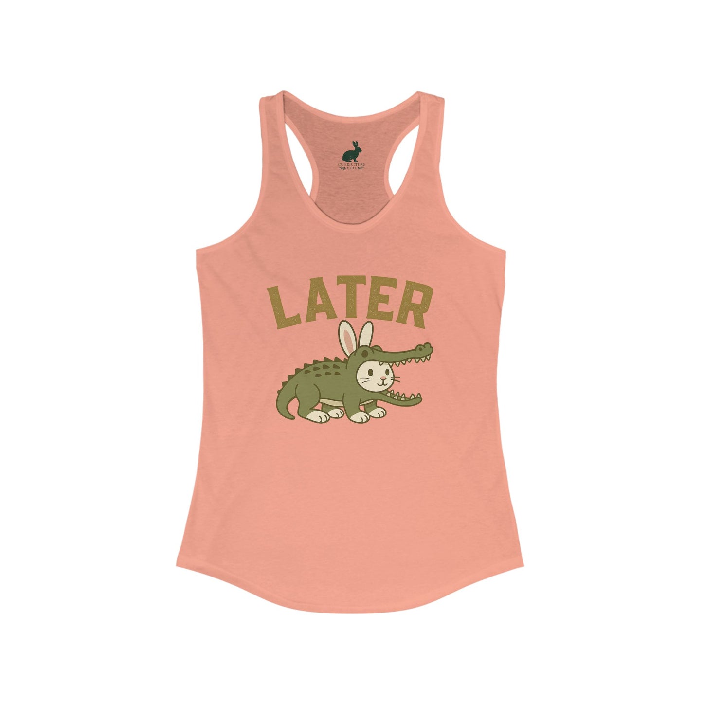 Later Gator (But Make It Bunny) Racerback Tank Top – Women’s Funny Rabbit Tank - Summer Graphic Tee