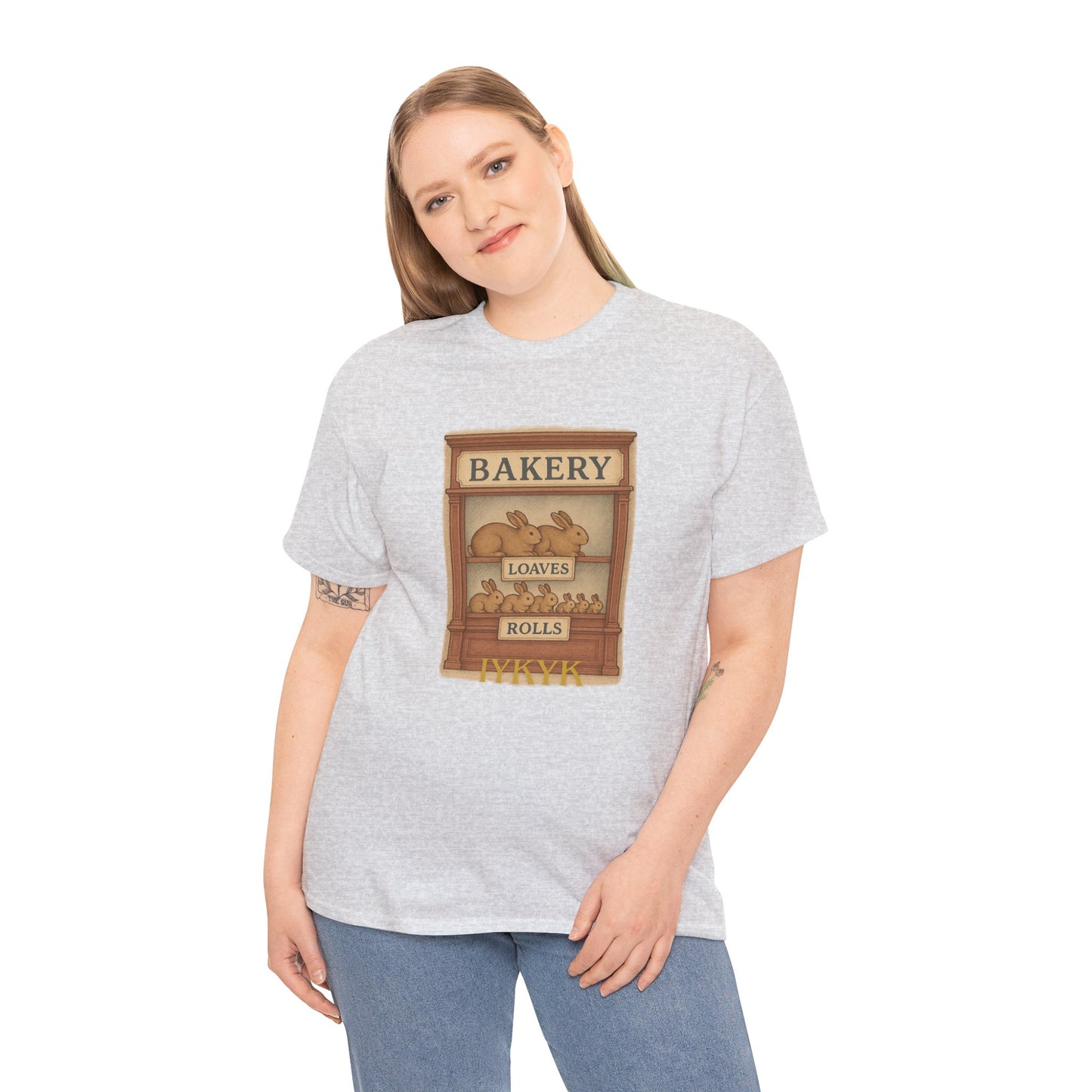 Loaves, Rolls & IYKYK – Bunny Bakery Tee - Unisex Short Sleeve - Vintage Bakery Shirt - Baking & Rabbit Lover Apparel