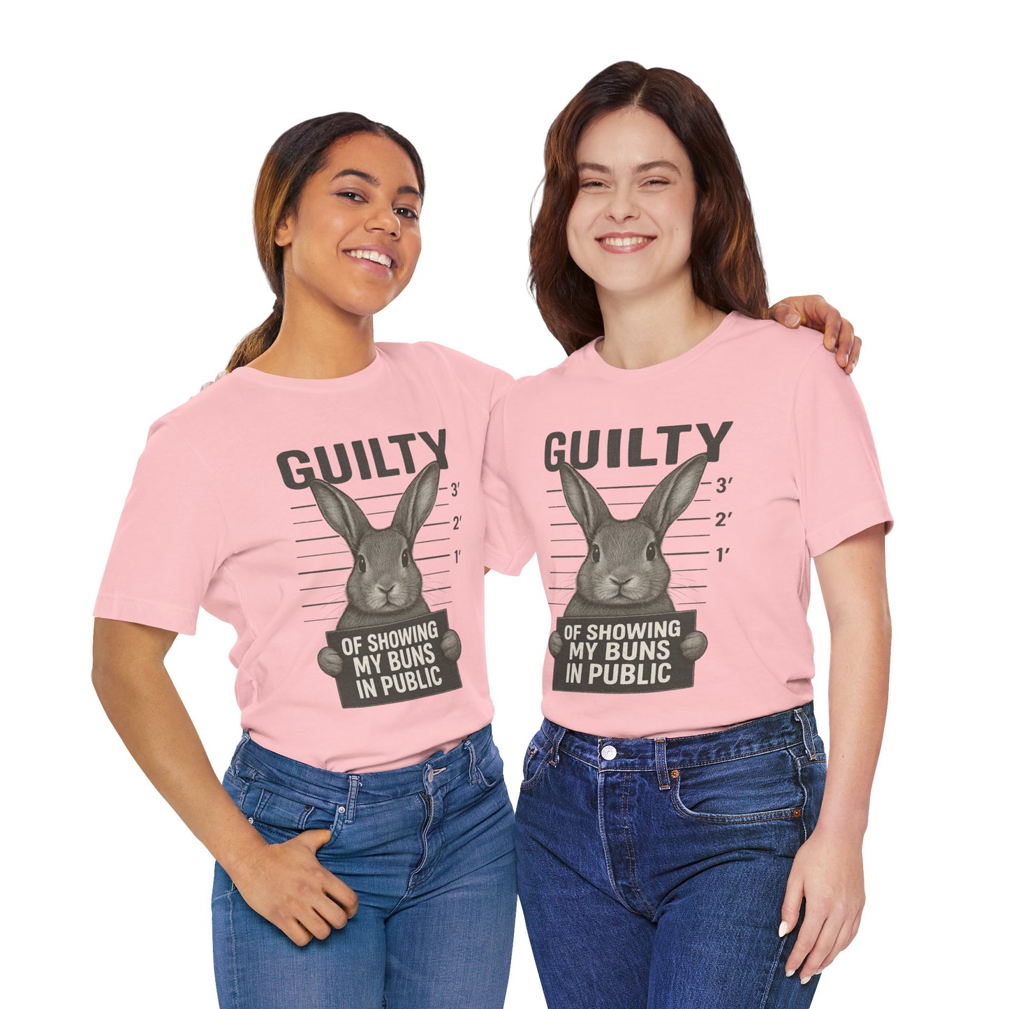 Guilty of Showing My Buns in Public Rabbit Exhibitor T-Shirt – Unisex Funny Bunny Graphic Tee - Quirky Gift for Animal Lovers