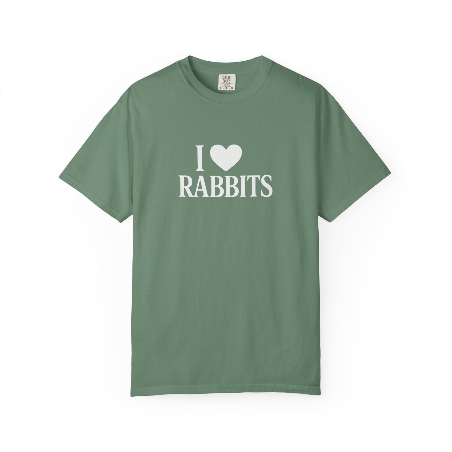 I ♥ Rabbits – Garment-Dyed Unisex Tee for Bunthusiasts - I Love Rabbits T-Shirt for Bunny Lovers