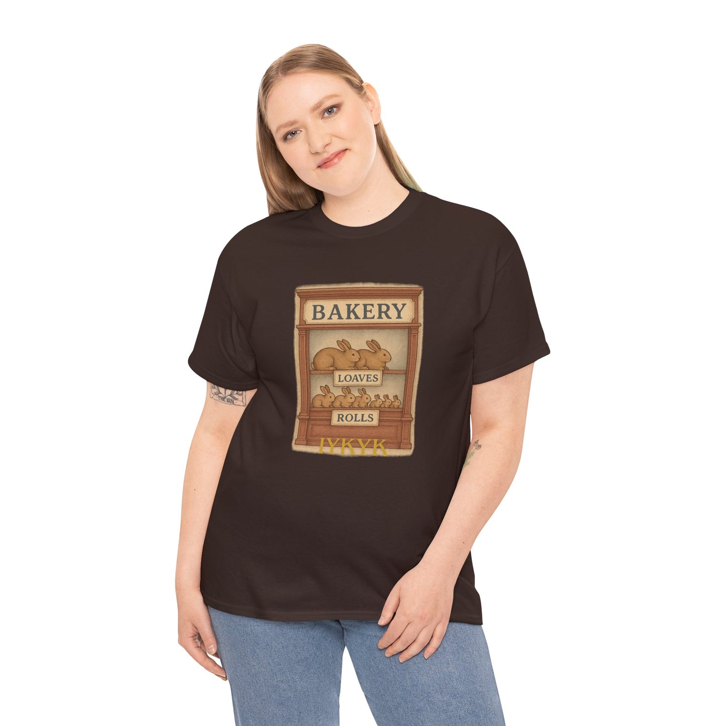 Loaves, Rolls & IYKYK – Bunny Bakery Tee - Unisex Short Sleeve - Vintage Bakery Shirt - Baking & Rabbit Lover Apparel
