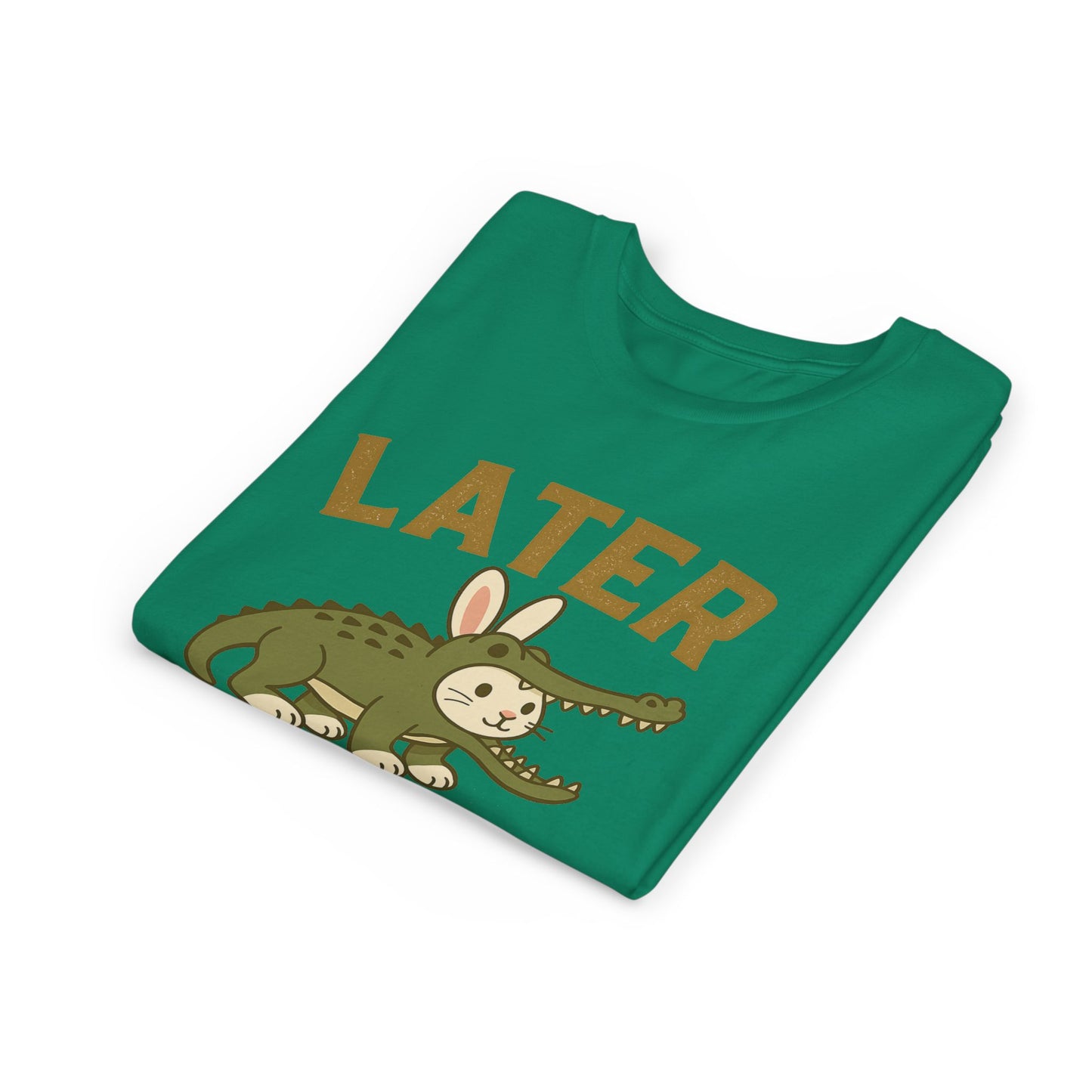 Later Gator Bunny Tee – Cute Youth Short Sleeve - Kids Rabbit T-Shirt - Funny Graphic Children's Shirt