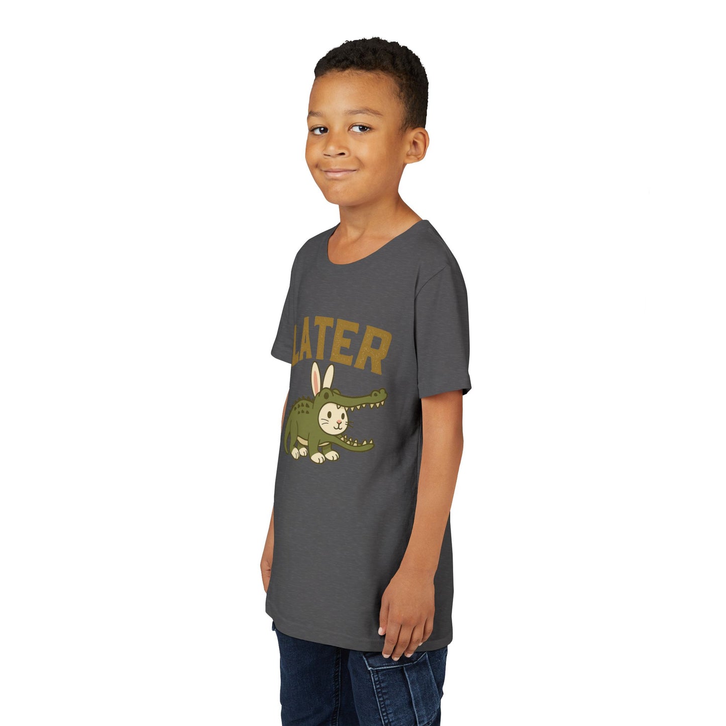 Later Gator Bunny Tee – Cute Youth Short Sleeve - Kids Rabbit T-Shirt - Funny Graphic Children's Shirt