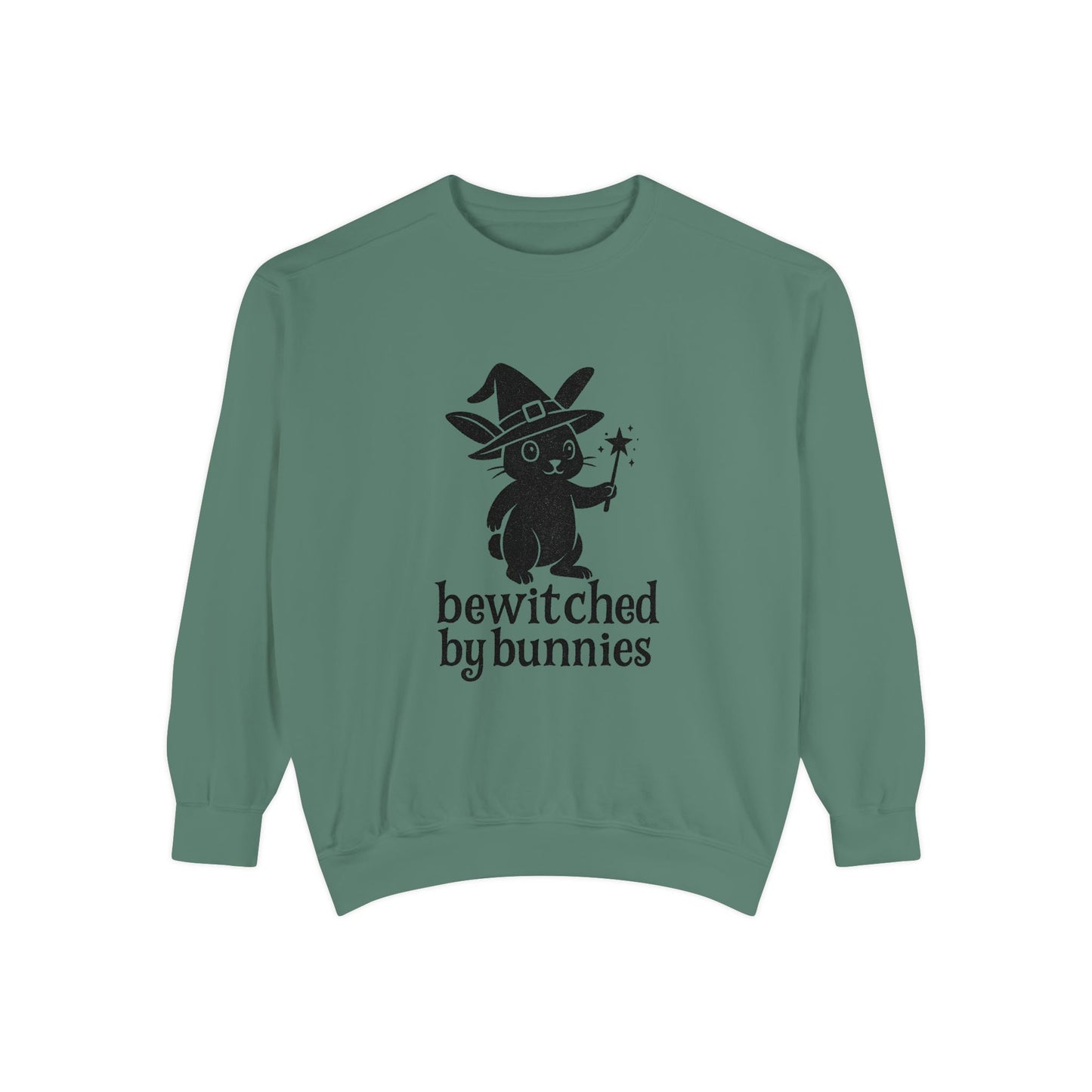 Bewitched by Bunnies Unisex Sweatshirt – Cozy Fall Rabbit Witch Pullover for Fall Festivities - Halloween Gift