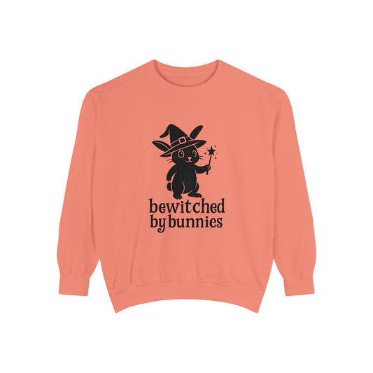 Bewitched by Bunnies Unisex Sweatshirt – Cozy Fall Rabbit Witch Pullover for Fall Festivities - Halloween Gift