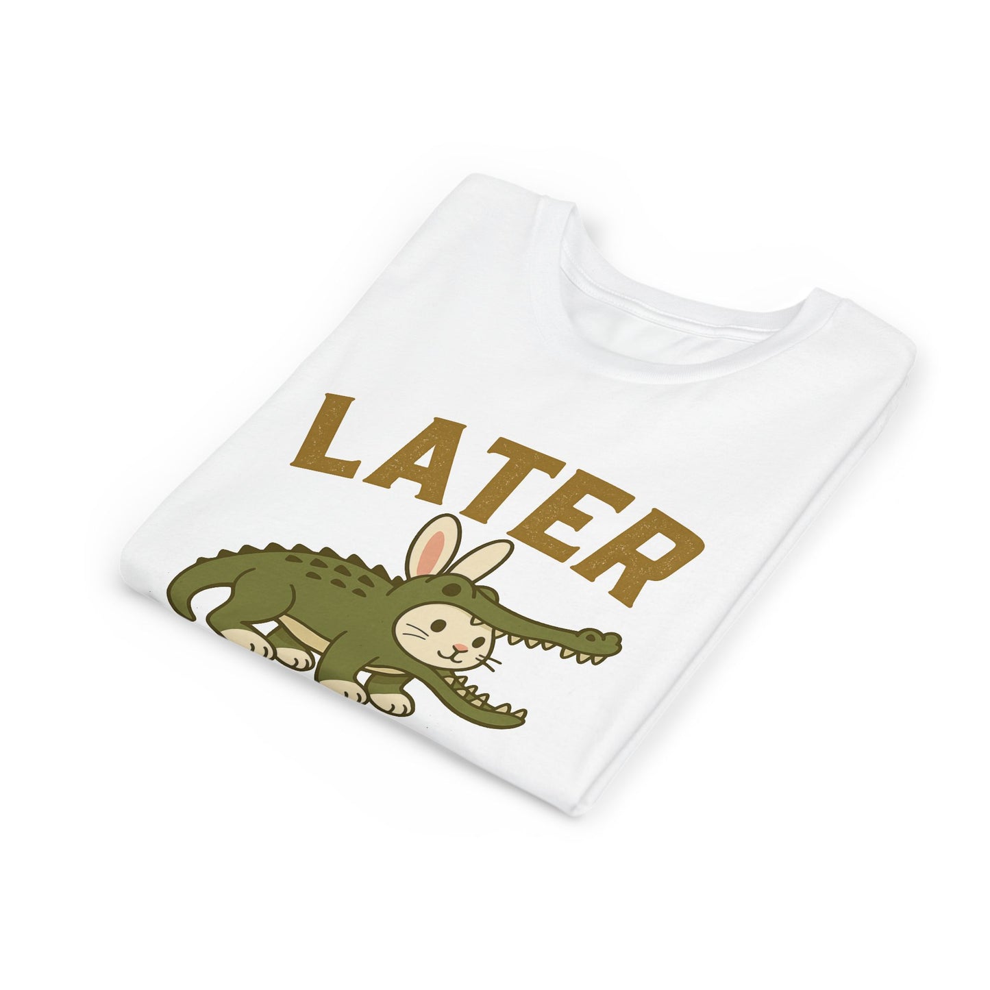 Later Gator Bunny Tee – Cute Youth Short Sleeve - Kids Rabbit T-Shirt - Funny Graphic Children's Shirt