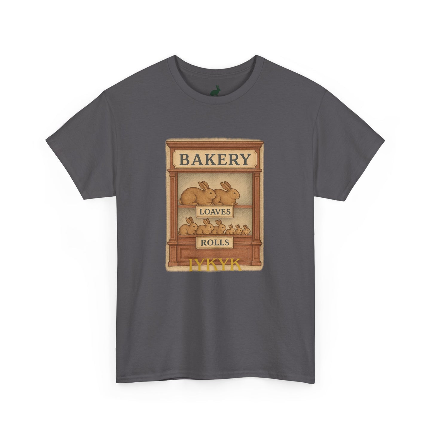 Loaves, Rolls & IYKYK – Bunny Bakery Tee - Unisex Short Sleeve - Vintage Bakery Shirt - Baking & Rabbit Lover Apparel